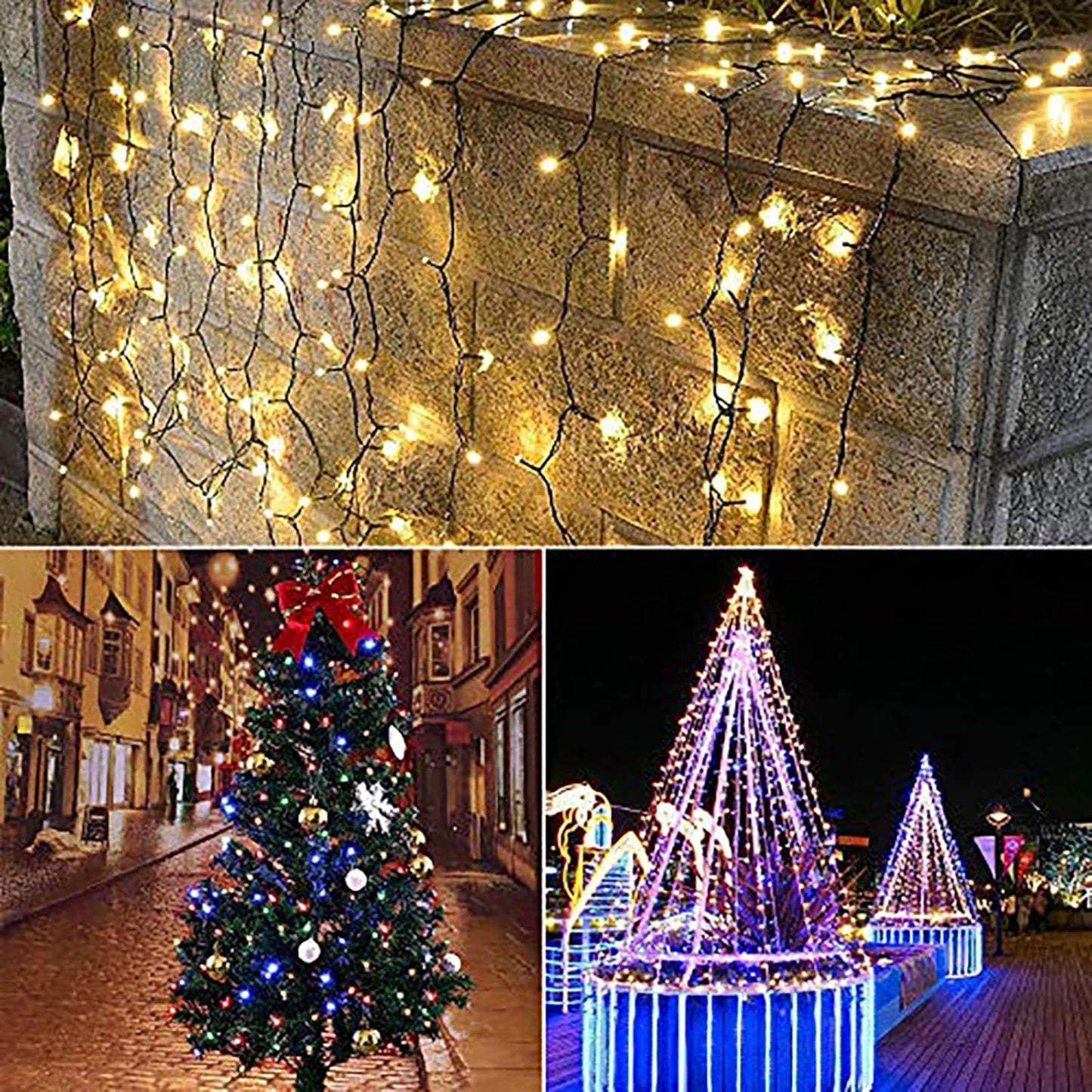 lychee Solar Rope Lights Outdoor 16.5ft 50LED Waterproof Solar Power String w/Light Outdoor Rope Lights Ideal for Home Garden Party Wedding Decoration (Blue)