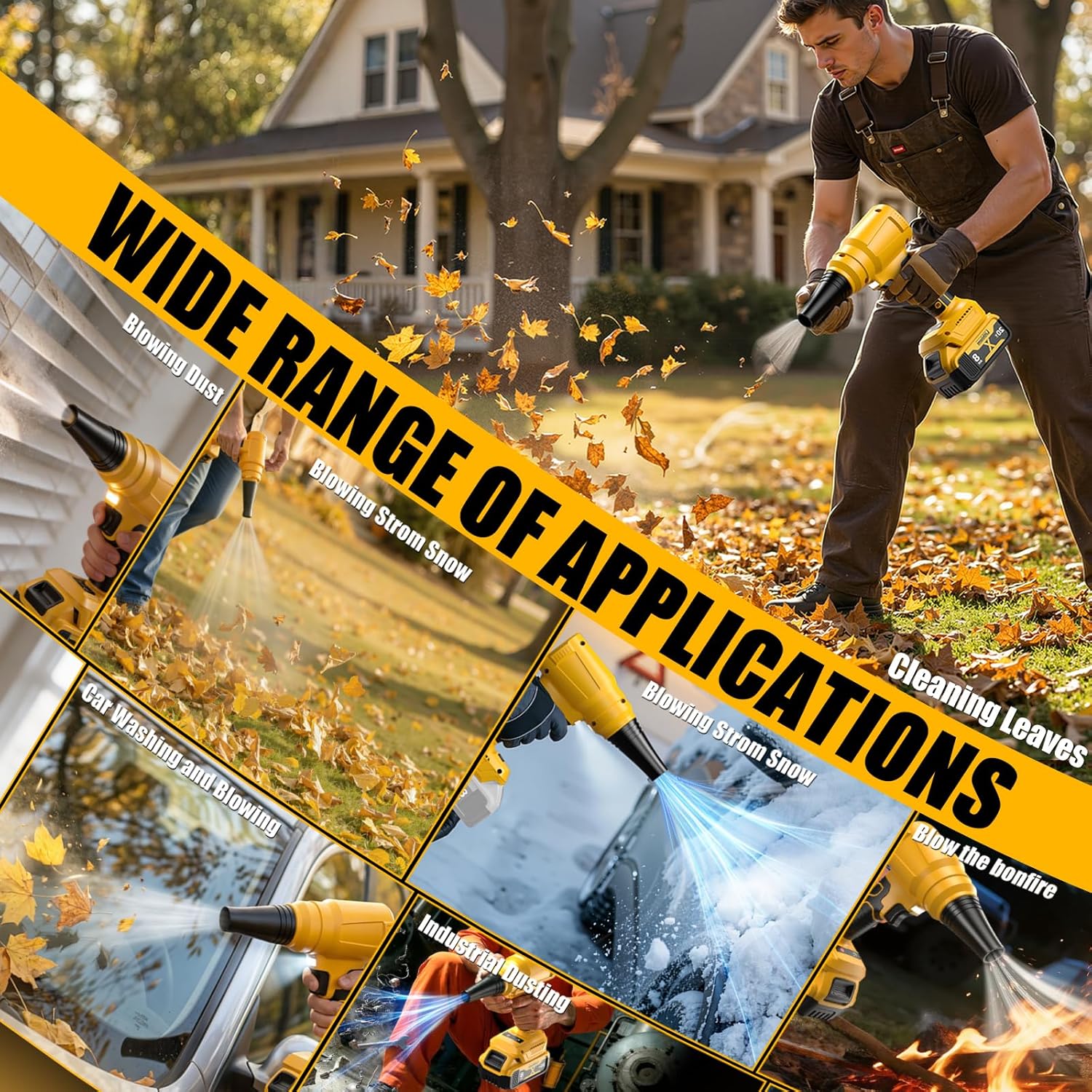 Electric Cordless Leaf Blower Dust Blower for DEWALT 20V Battery 14000