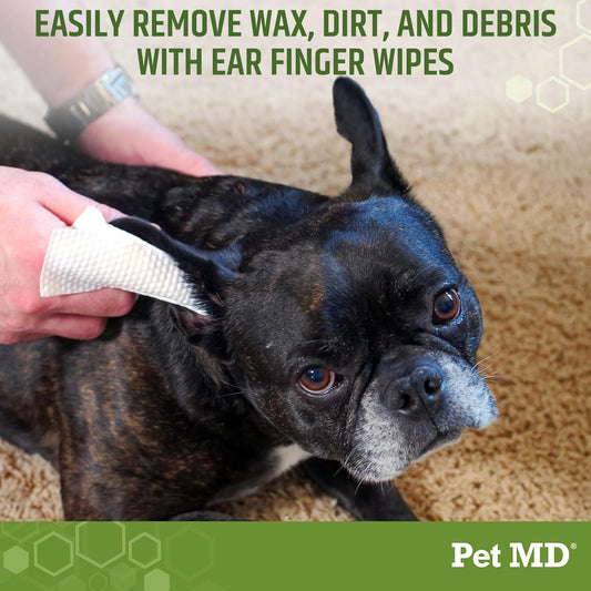 Dog Ear Cleaning Finger Wipes with Aloe Vera & Eucalyptus Oil – Veteri