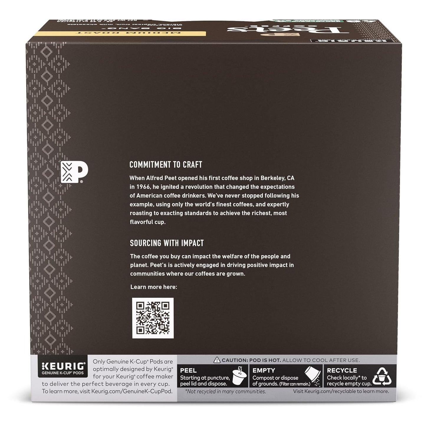 Peet's Coffee, Medium Roast Keurig K-Cup Pods, 100% Arabica Coffee - Big Bang 48 Count (1 Box of 48 Pods)