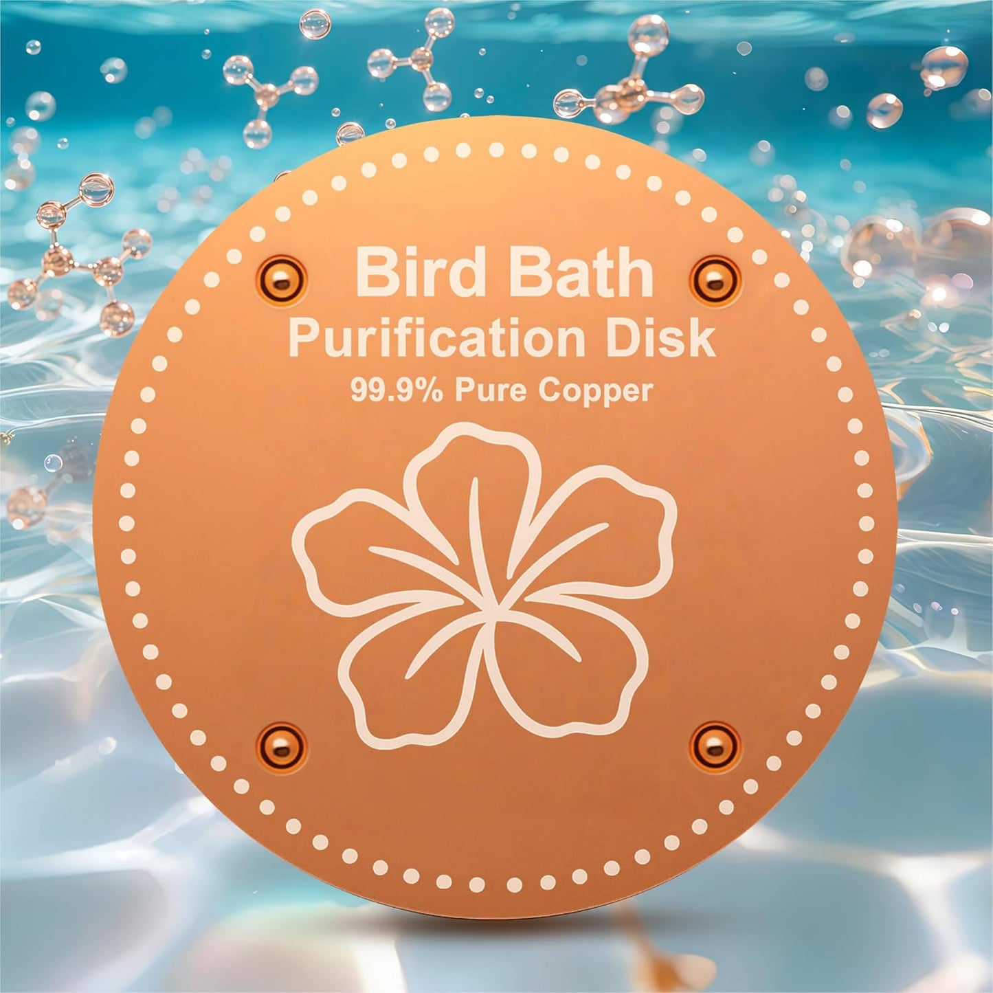 Bird Bath Purification Disk Pure Copper Outside Winter Solar Power Bir