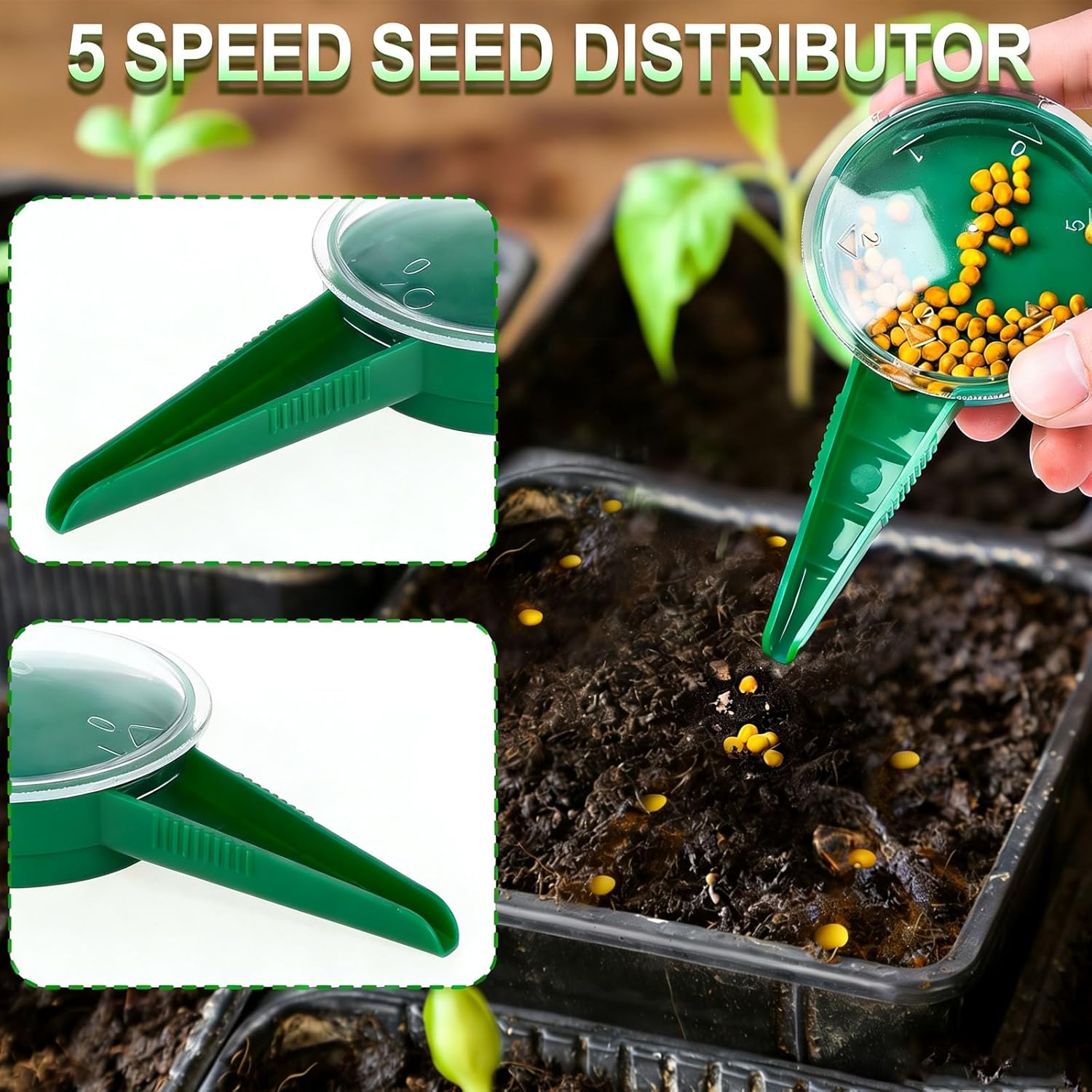 12 PCS Mini Seed Spreader Set, 2026 Premium Manual Seed Sower and Dibb