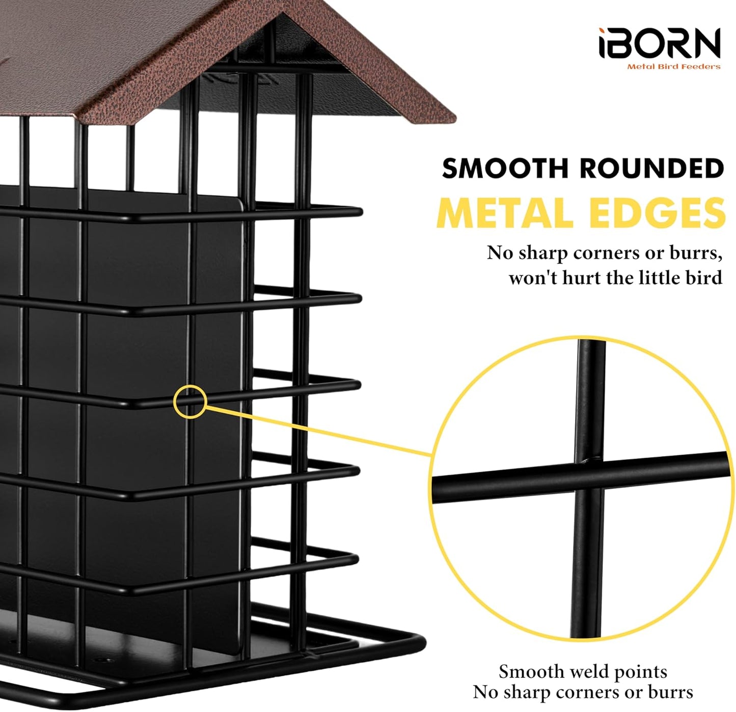 iBorn Suet Feeder for Outside Hanging,Suet Bird Feeders for Outdoors,S
