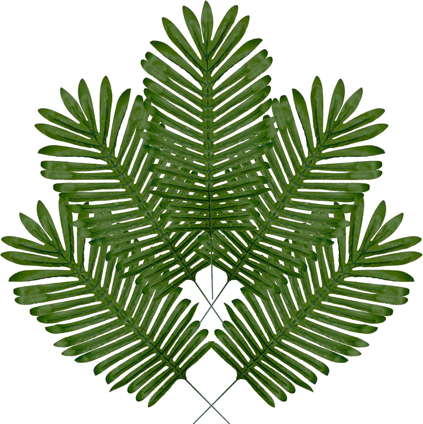 Grand Verde Palm Leaves Artificial Greenery Bulk Stems Tropical Hawaiian Decor Faux Tree Branches 21” Long Plastic Plants Sun-Resistant Indoor Outdoor Luau Wedding Decoration, 5pcs