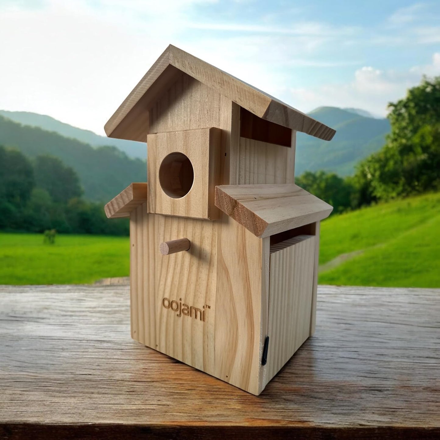 Bird House for Bluebird, Finch, Wren, Chickadee, Tree Swallow, Wild Birds, Woodpecker, Outdoor Nesting Box, Easy-to-Open (Unfinished DIY)