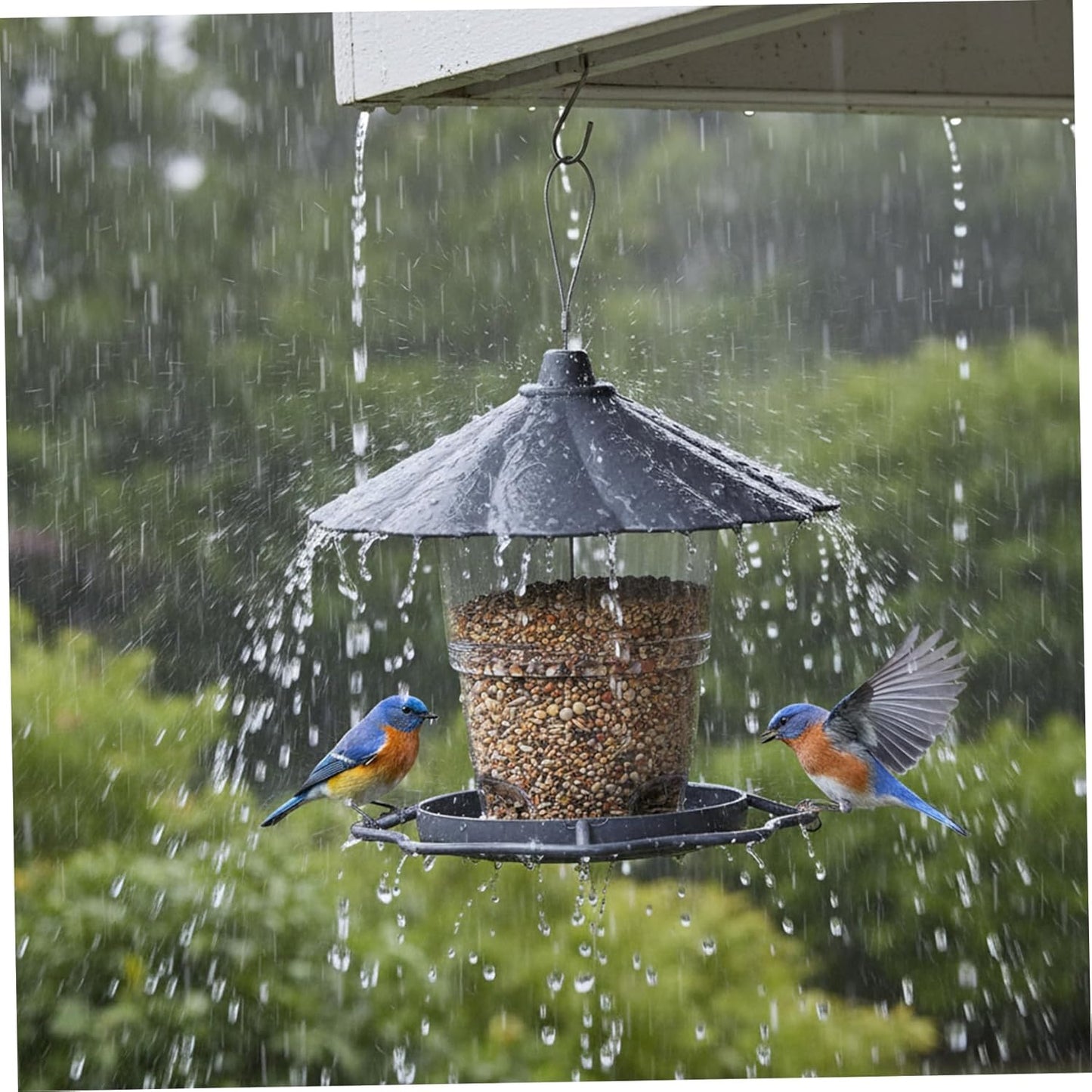 Feeders Squirrel Proof Bird Feeder, Large Capacity Hanging Bird Feeder
