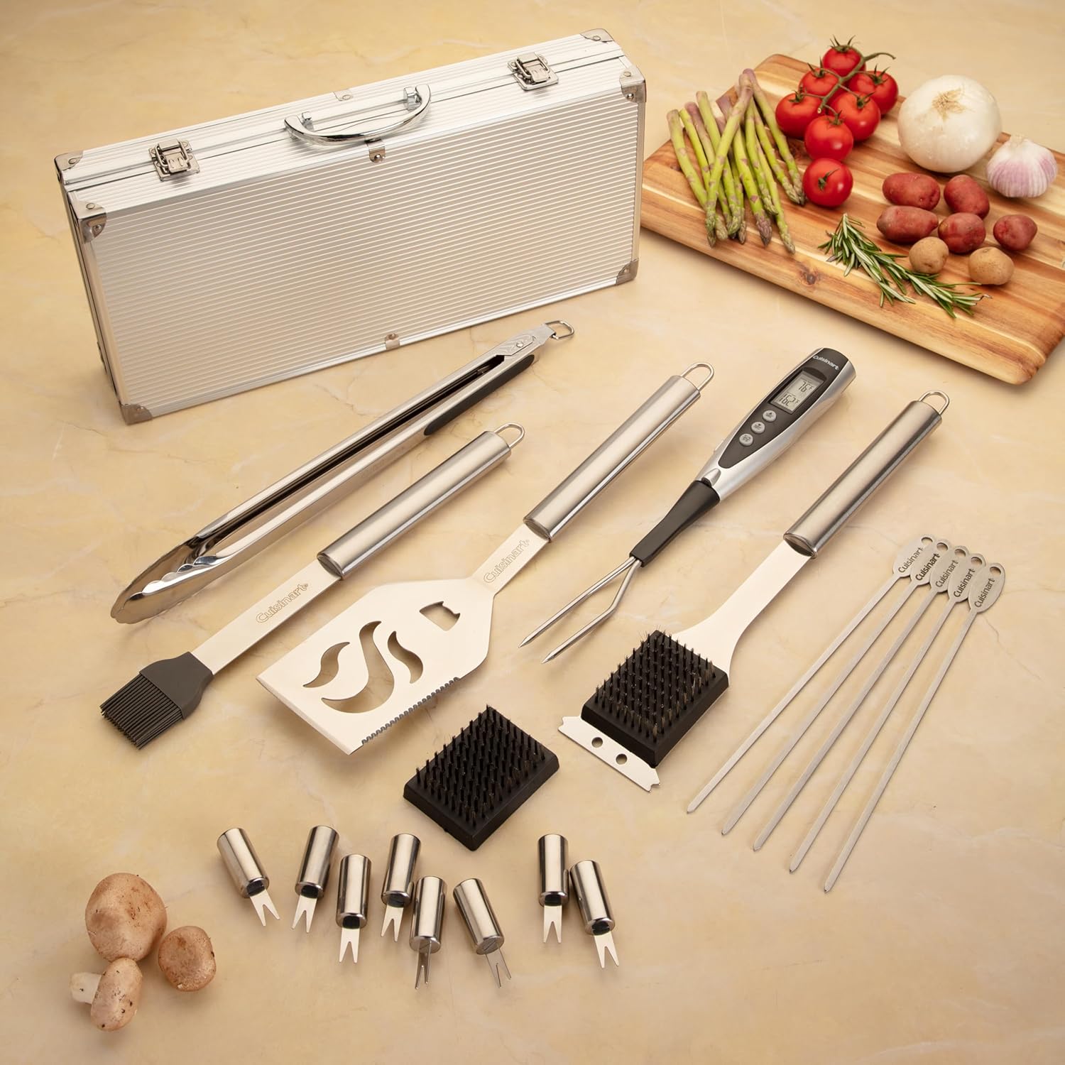Cuisinart Deluxe Grill Tool Set, 20-Piece Grill Set, BBQ Accessories w