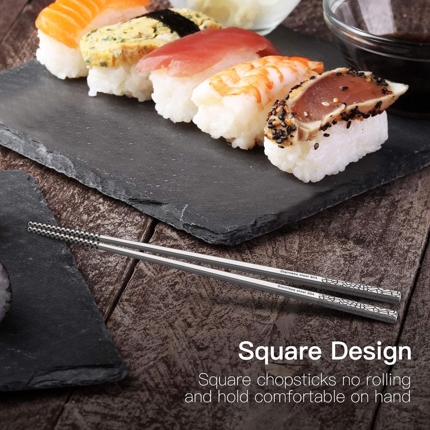 Metal Chopsticks Reusable 18/8 Stainless Steel Chopsticks Multipack Di