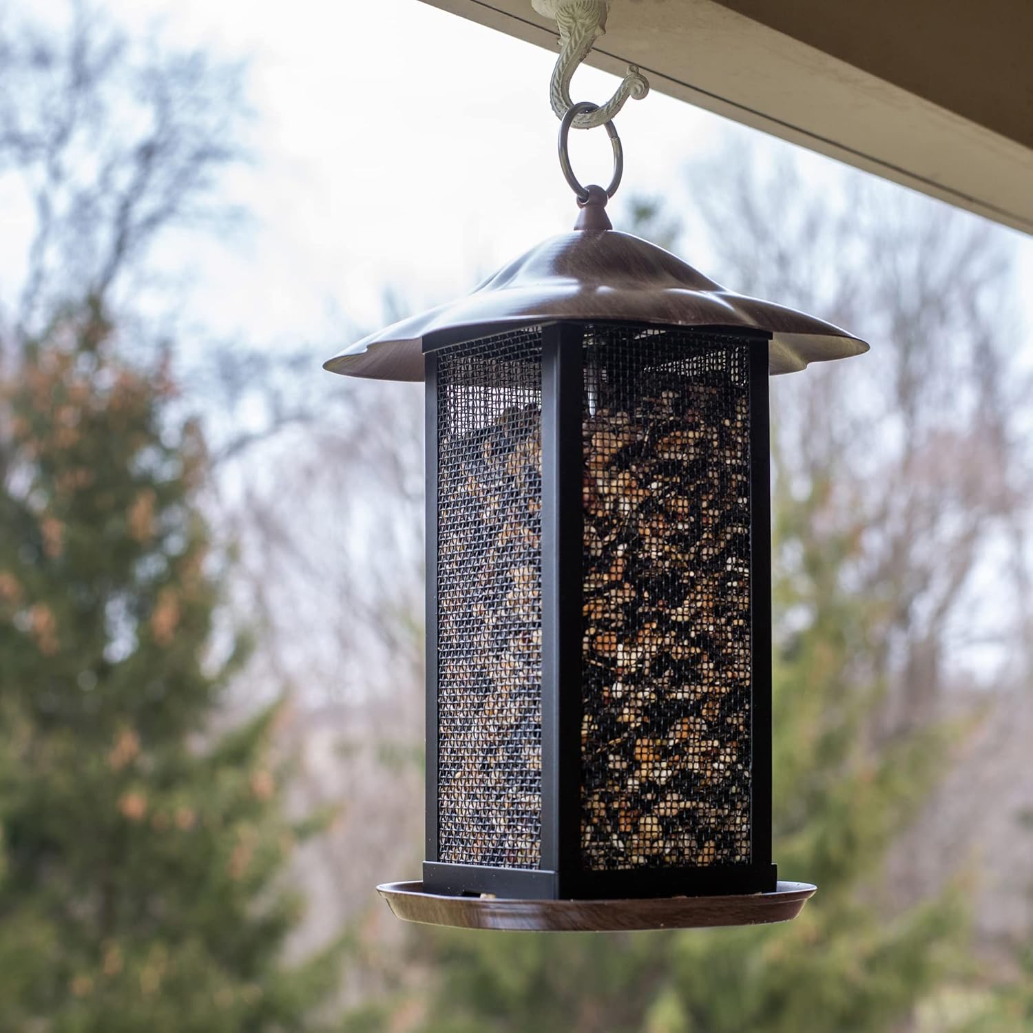 Cottage Garden Hanging 11 inch Cherry Woodgrain Finish Heavy Duty Mesh