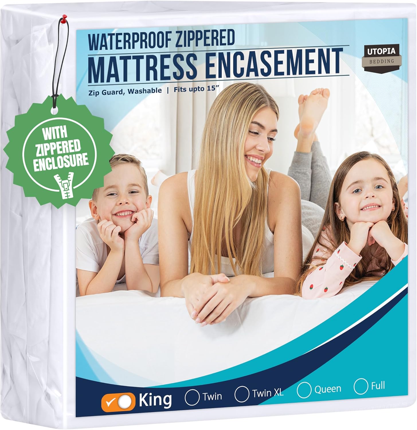 Utopia Bedding Mattress Protector Zippered King Size, 100% Waterproof 