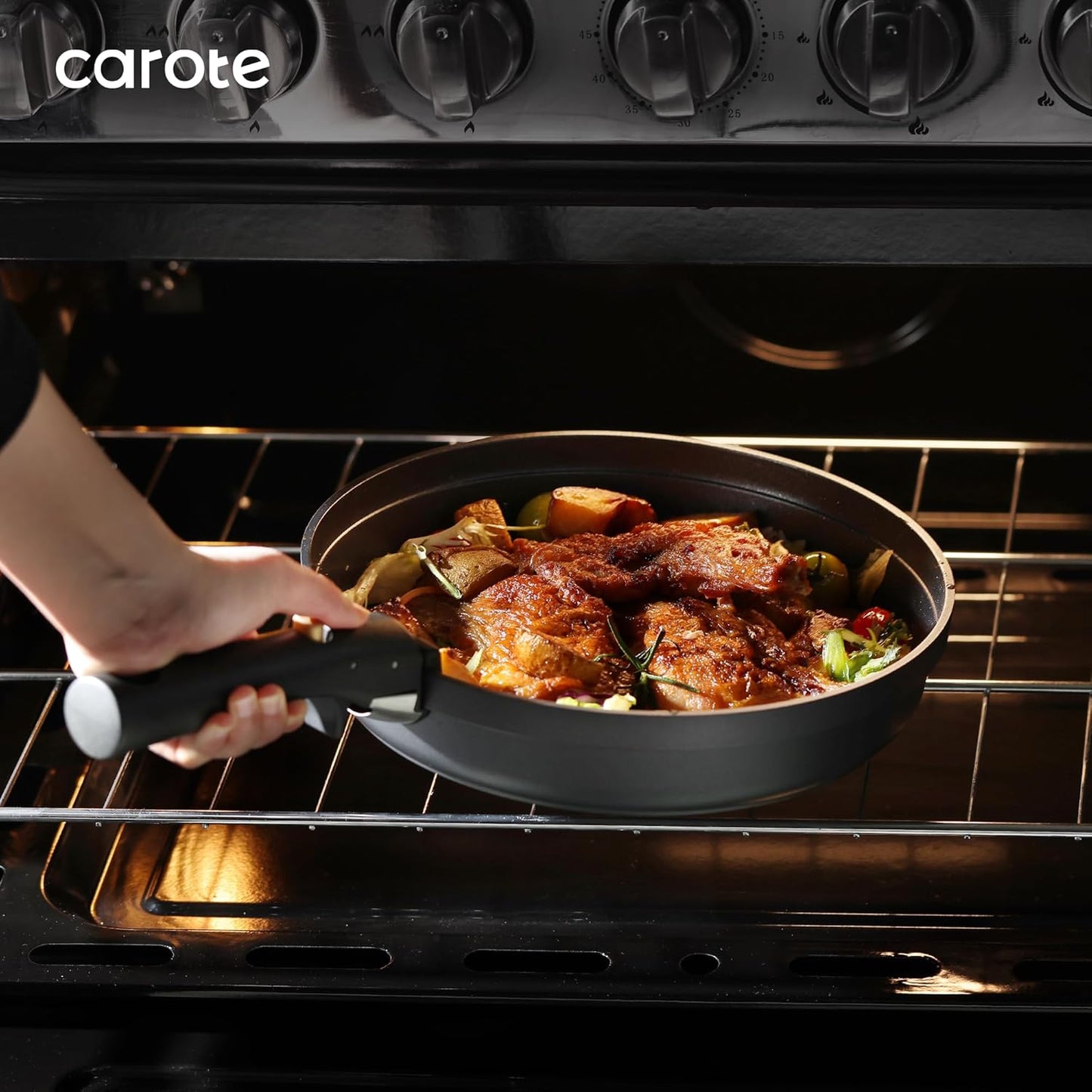CAROTE 19pcs Pots and Pans Set Non Stick, Nonstick Cookware Set, Dishw
