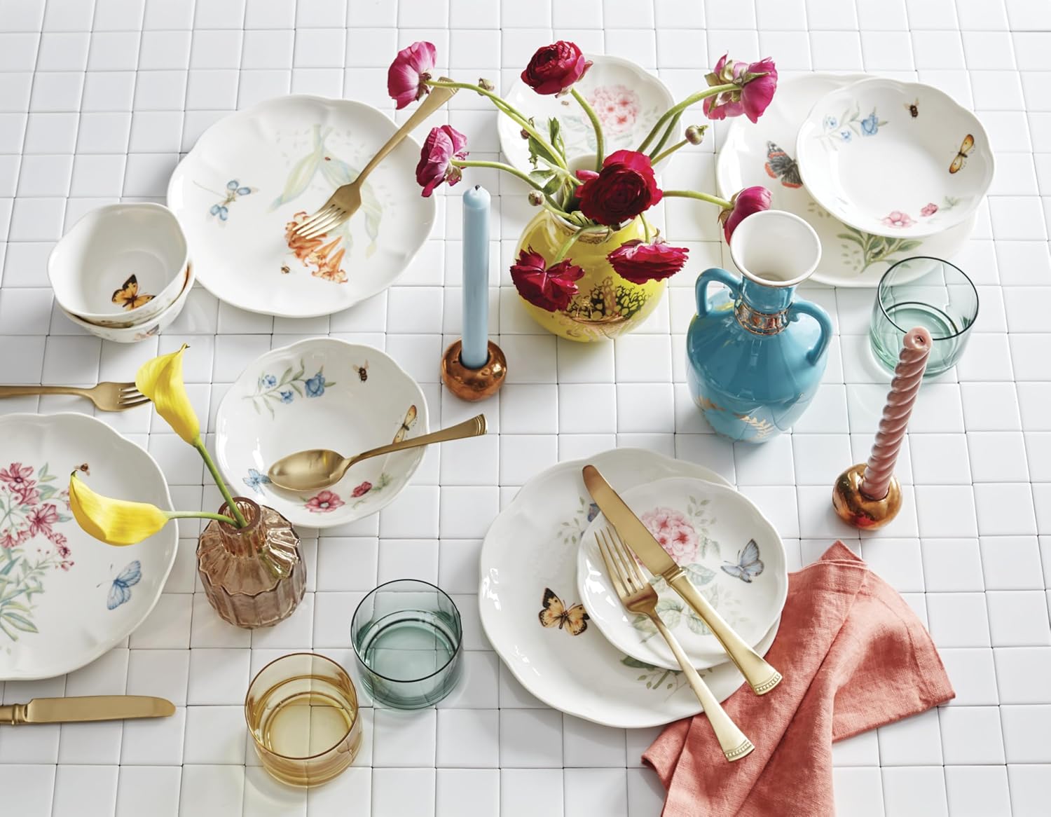 Lenox Dinnerware Set, Butterfly Meadow 28-Piece Set, Service For 4, Po