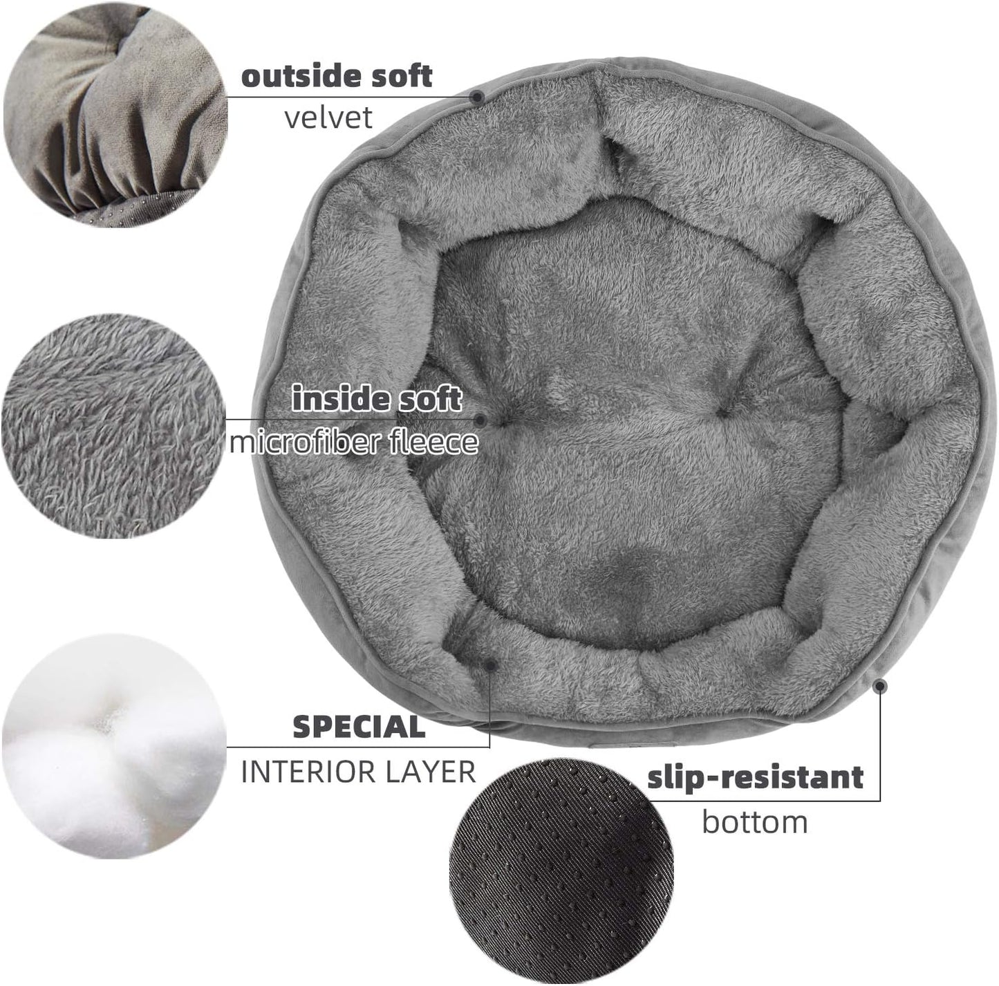 Asvin Small Dog Bed for Small Dogs, Cat Beds for Indoor Cats, Pet Bed 