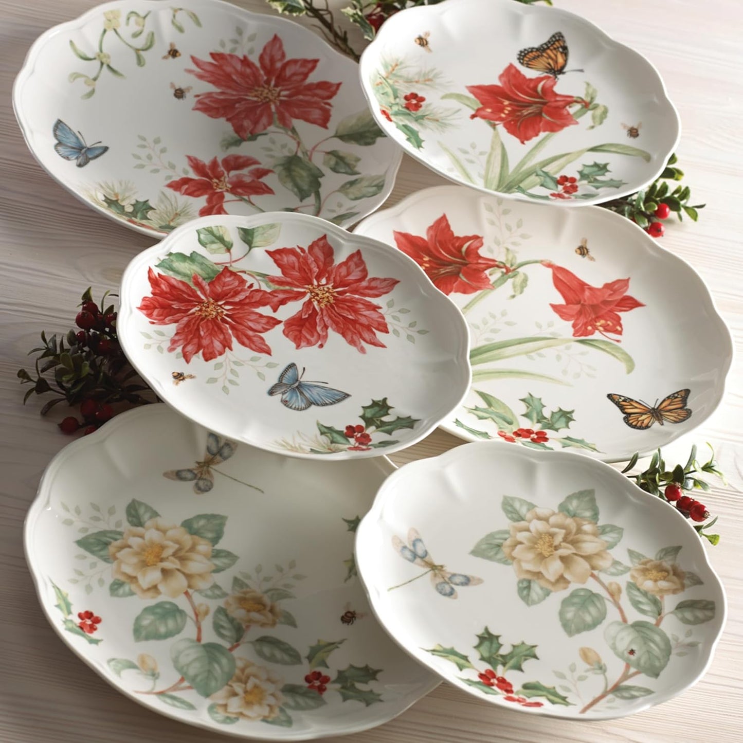 Lenox Dinnerware Set, Butterfly Meadow Holiday 18-Piece Set, Service F