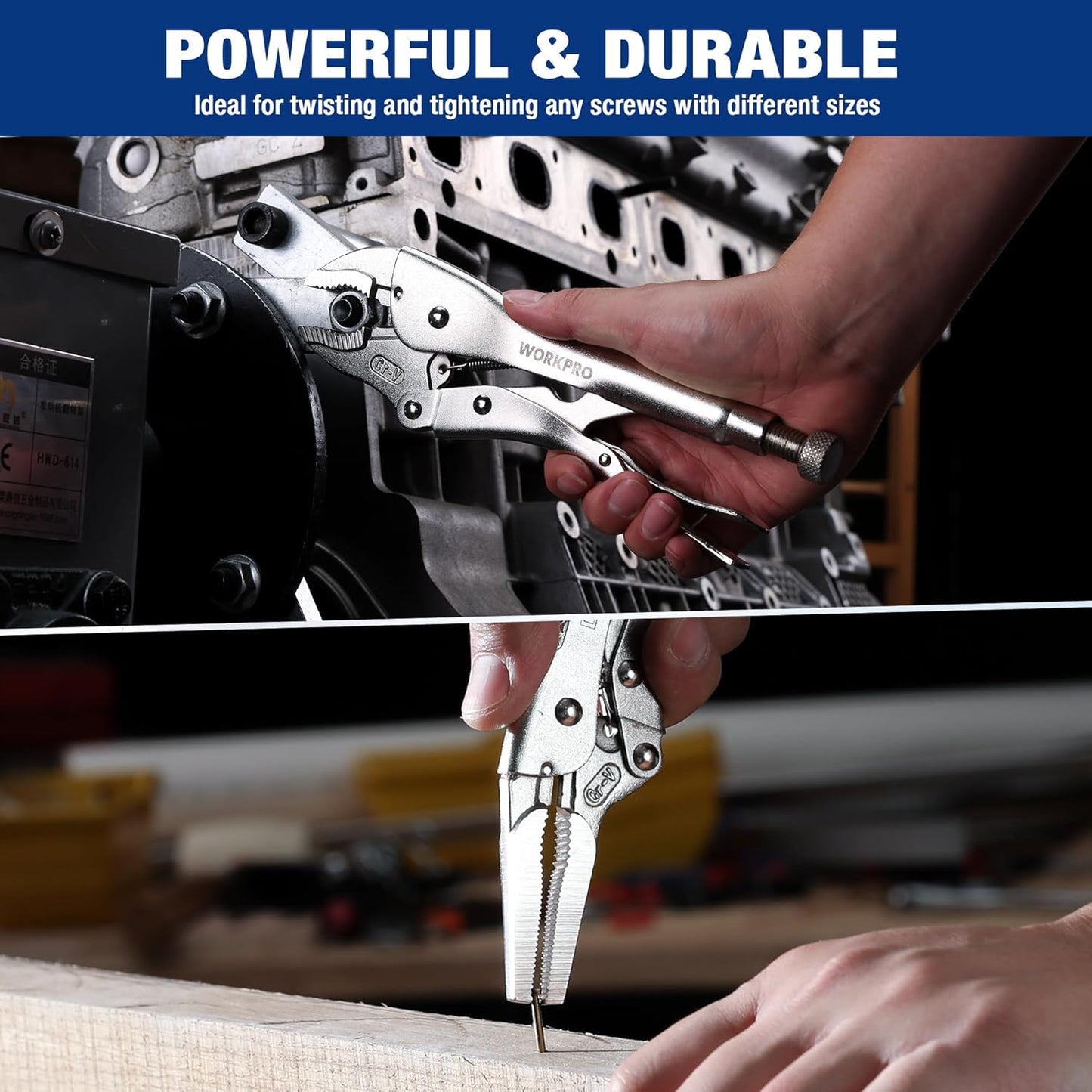 WORKPRO 5-Piece Locking Pliers Set, Pliers Tool Set, Vice Grips with C