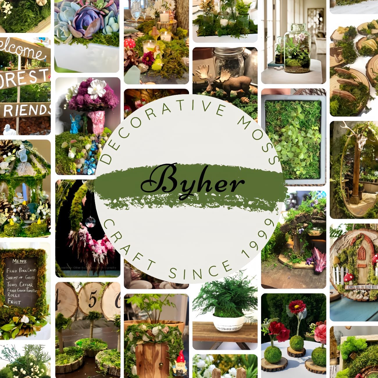 BYHER 19 OZ Fake Moss for Potted Plants Indoor, Artificial Moss for DIY Crafts, Faux Decroative Moss for Fake Plants Home & Garden Wedding Decor (Fresh Green - 540gr)
