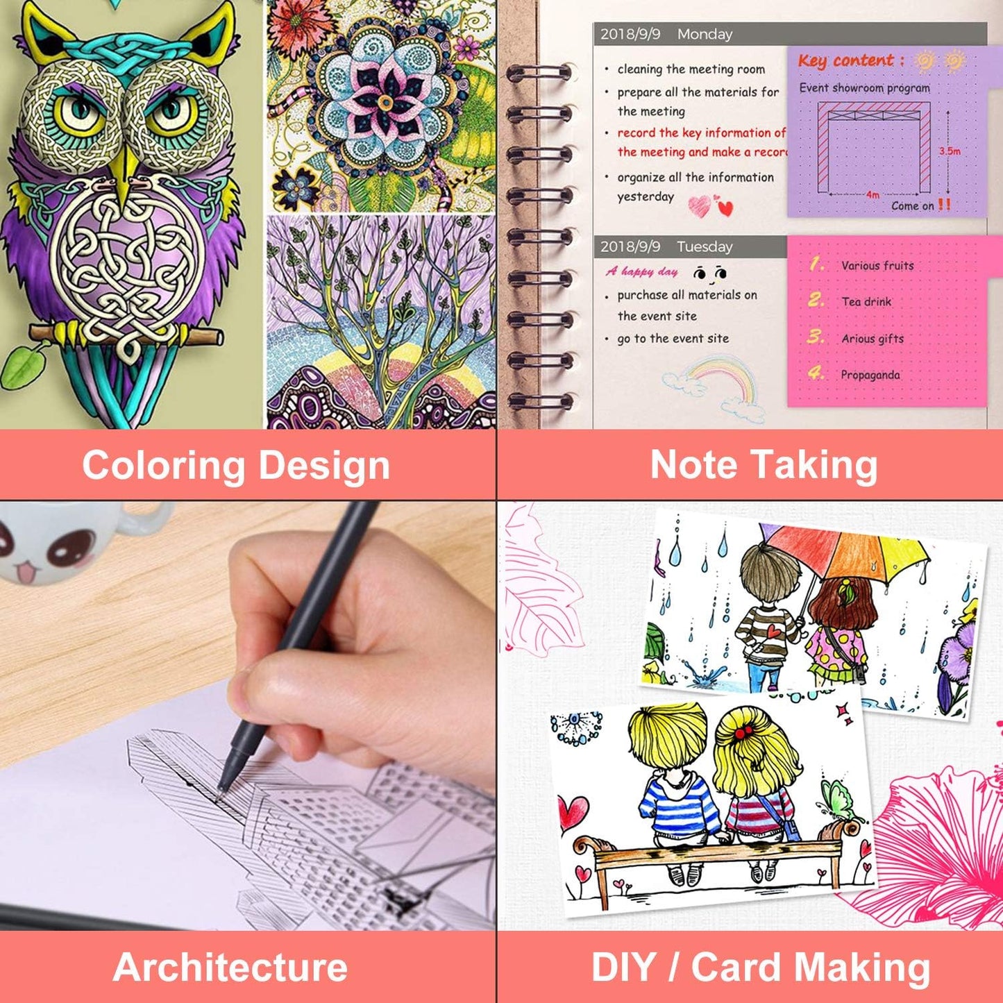 iBayam Journal Planner Pens Colored Pens, Office Supplies, Fine Point 