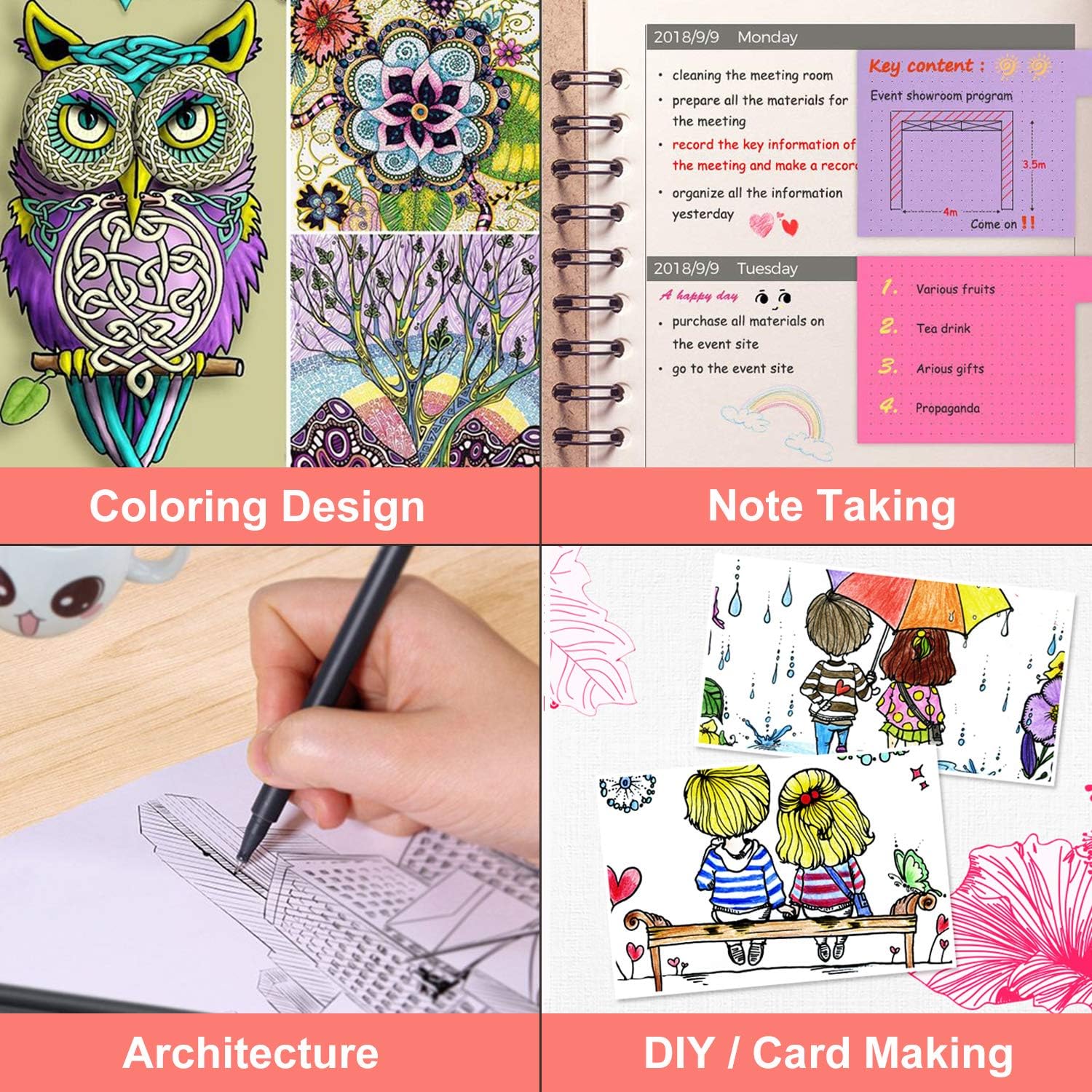 iBayam Journal Planner Pens Colored Pens, Office Supplies, Fine Point 