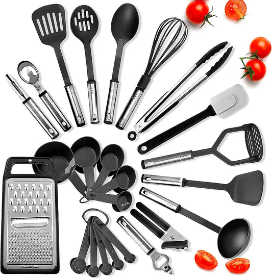 Kitchen Utensils Set - 24 PCS Nylon Cooking Utensils Set, Kitchen Spat