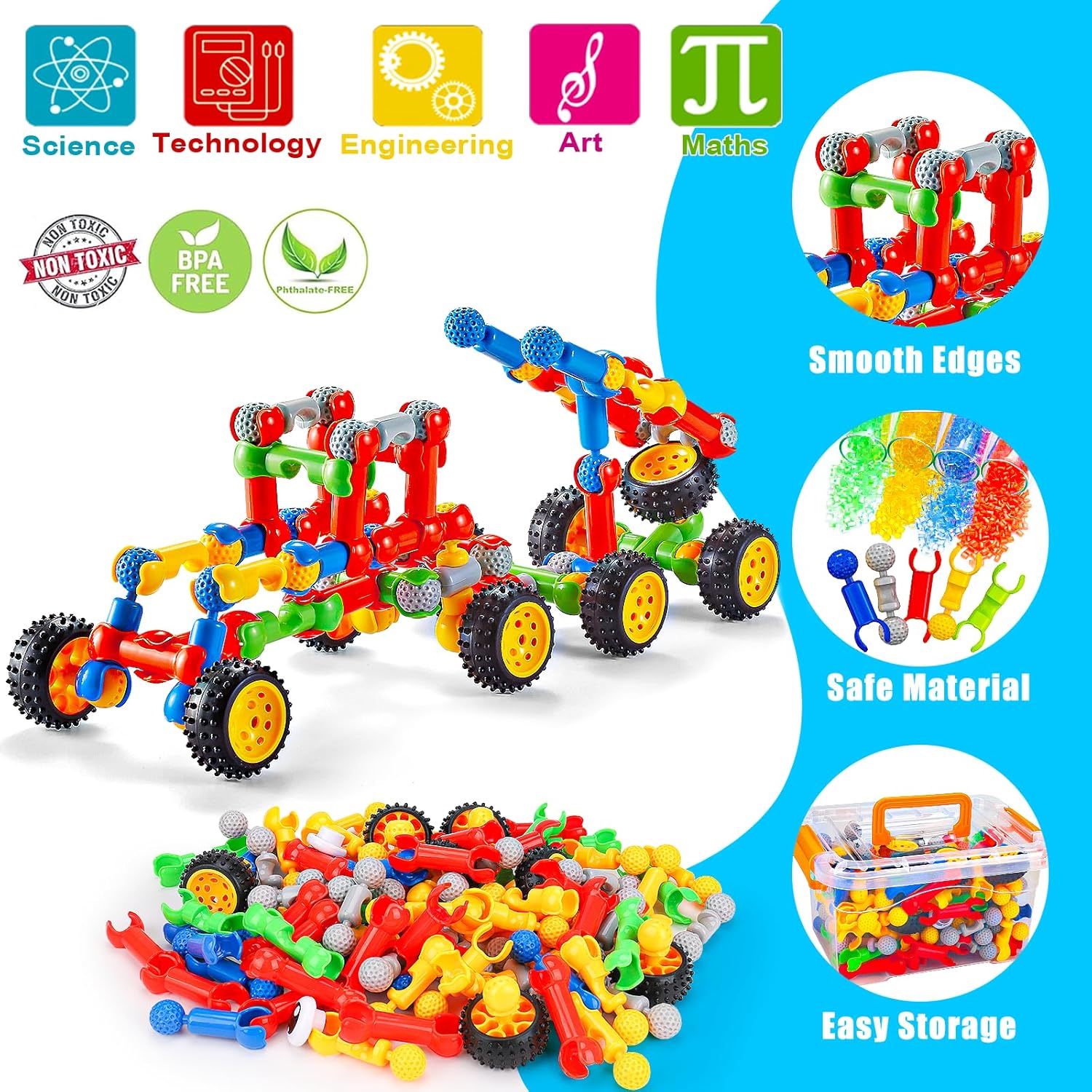 Kids STEM Building Toys for 3 4 5 6 7 8+ Year Old Boy Girl Birthday Gi