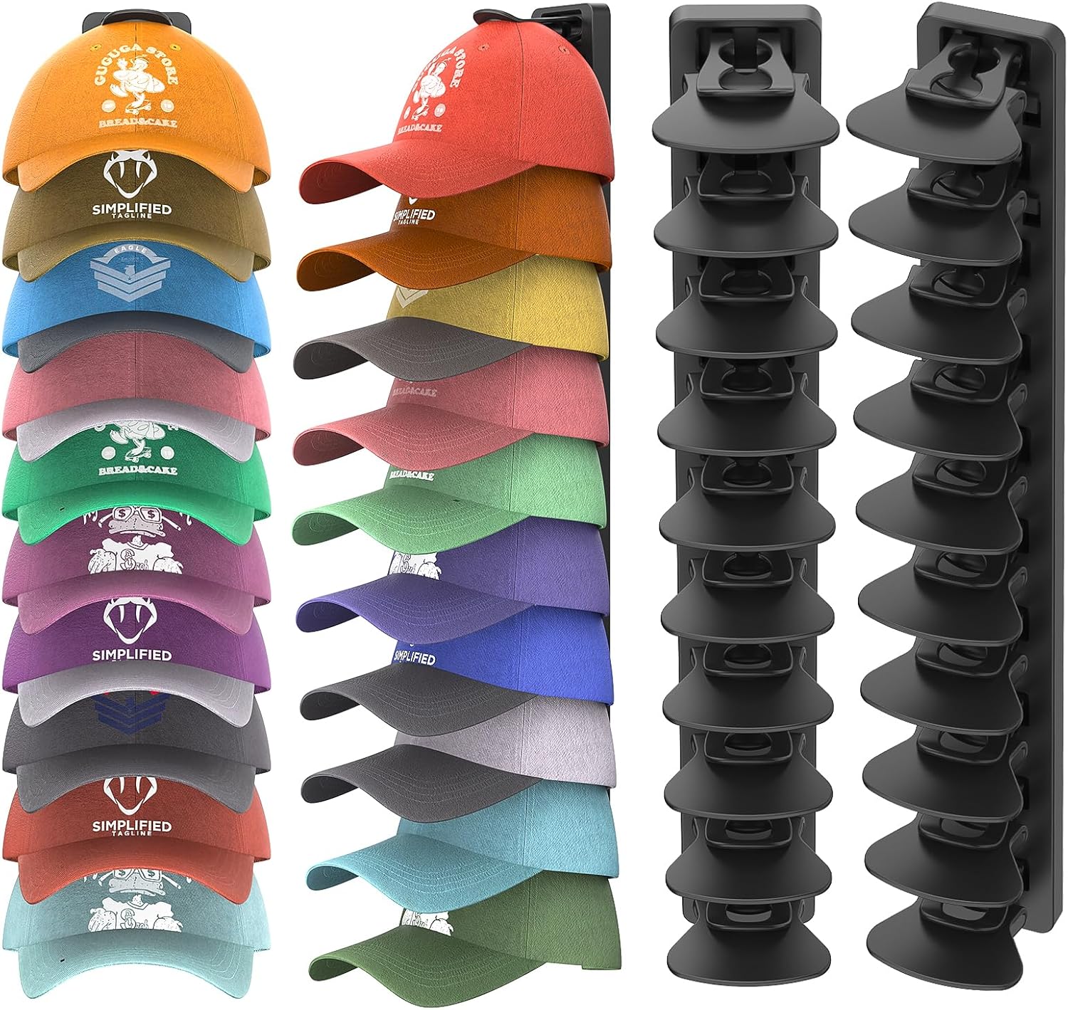 Hat Organizer for Baseball Caps Hold Up to 40 Hats, 2 Pack Hat Rack fo