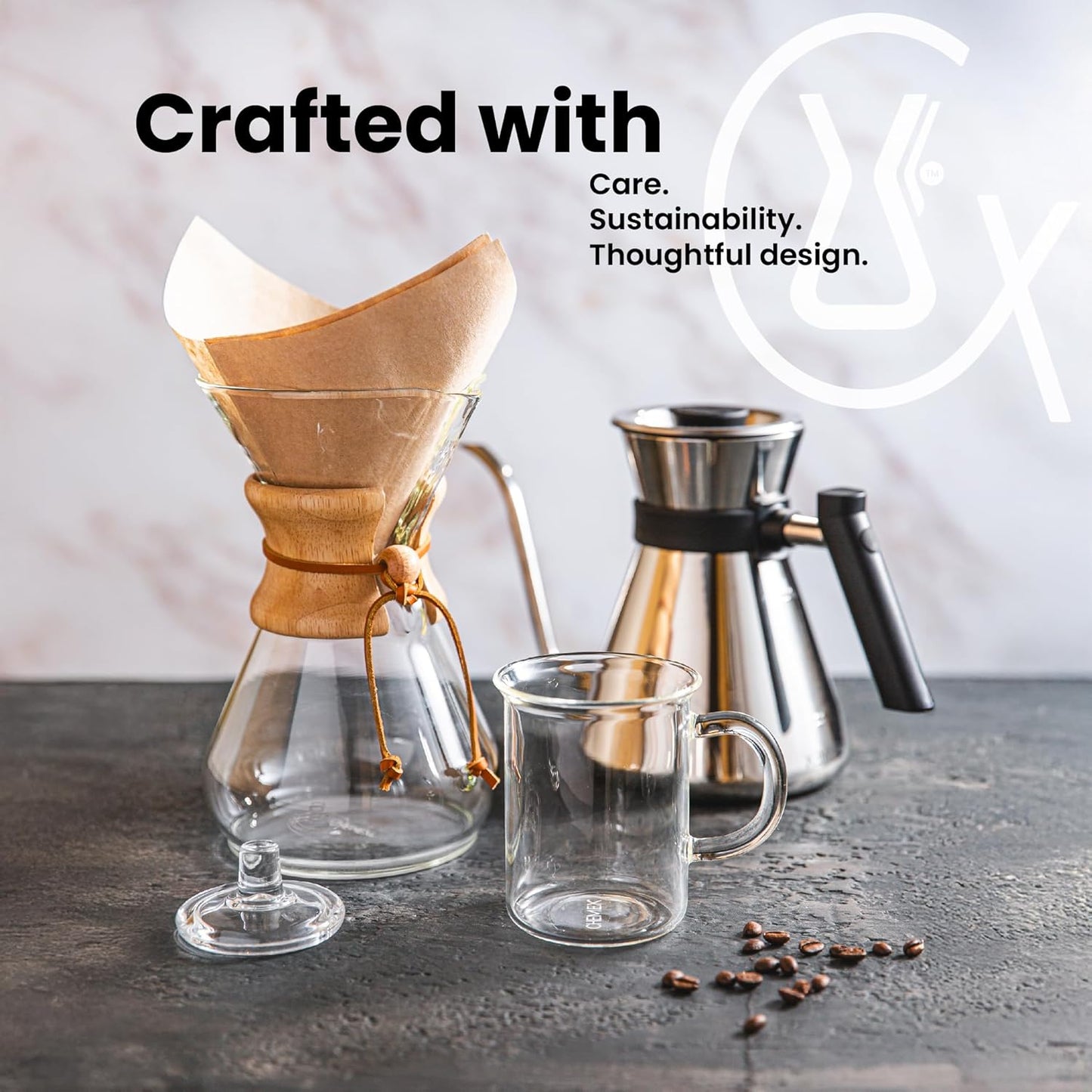 Chemex Pour-Over Glass Coffeemaker - Classic Series - 8-Cup - Exclusiv