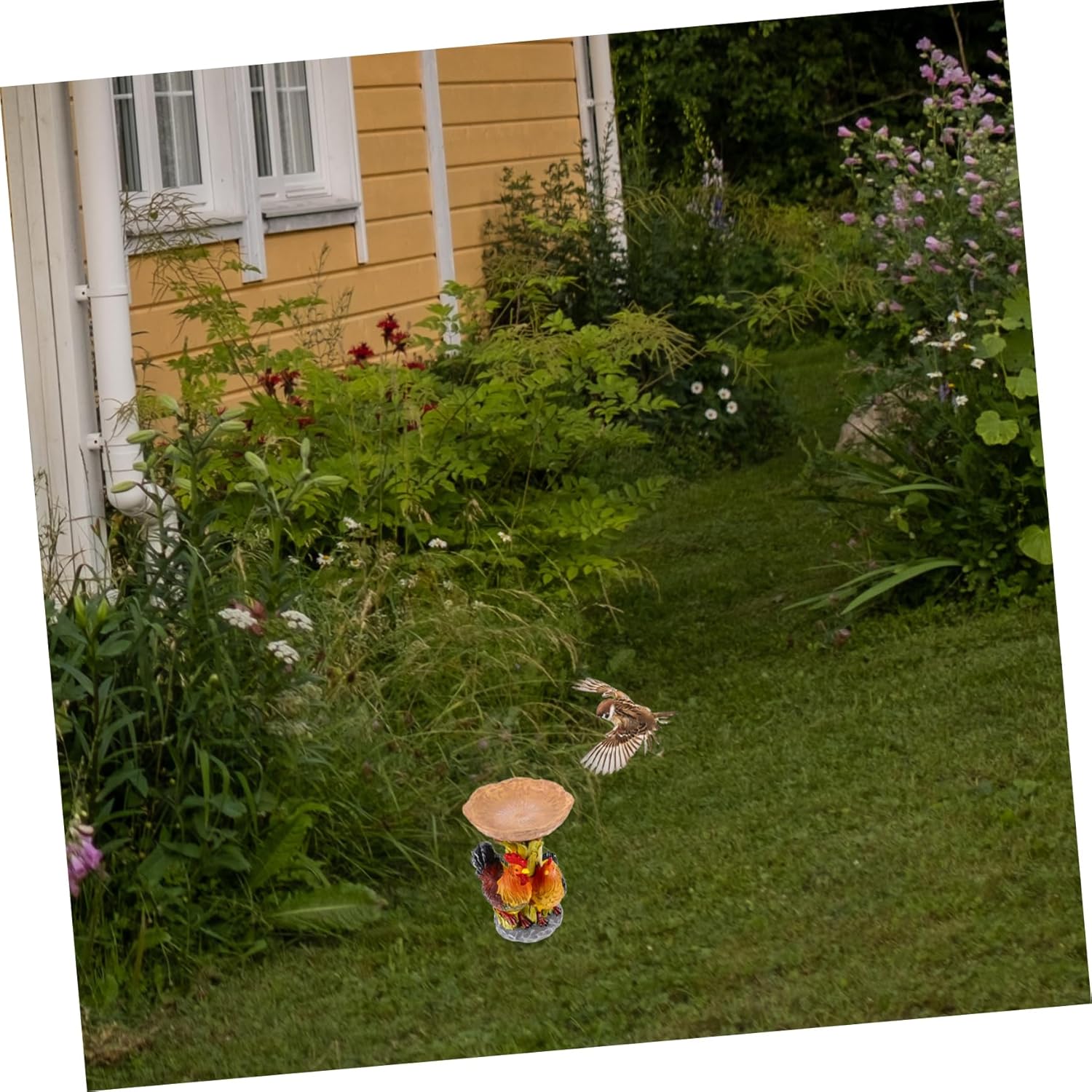 Milisten Garden Decorative Resin Bird Feeder Tray Easy to Clean Outdoo