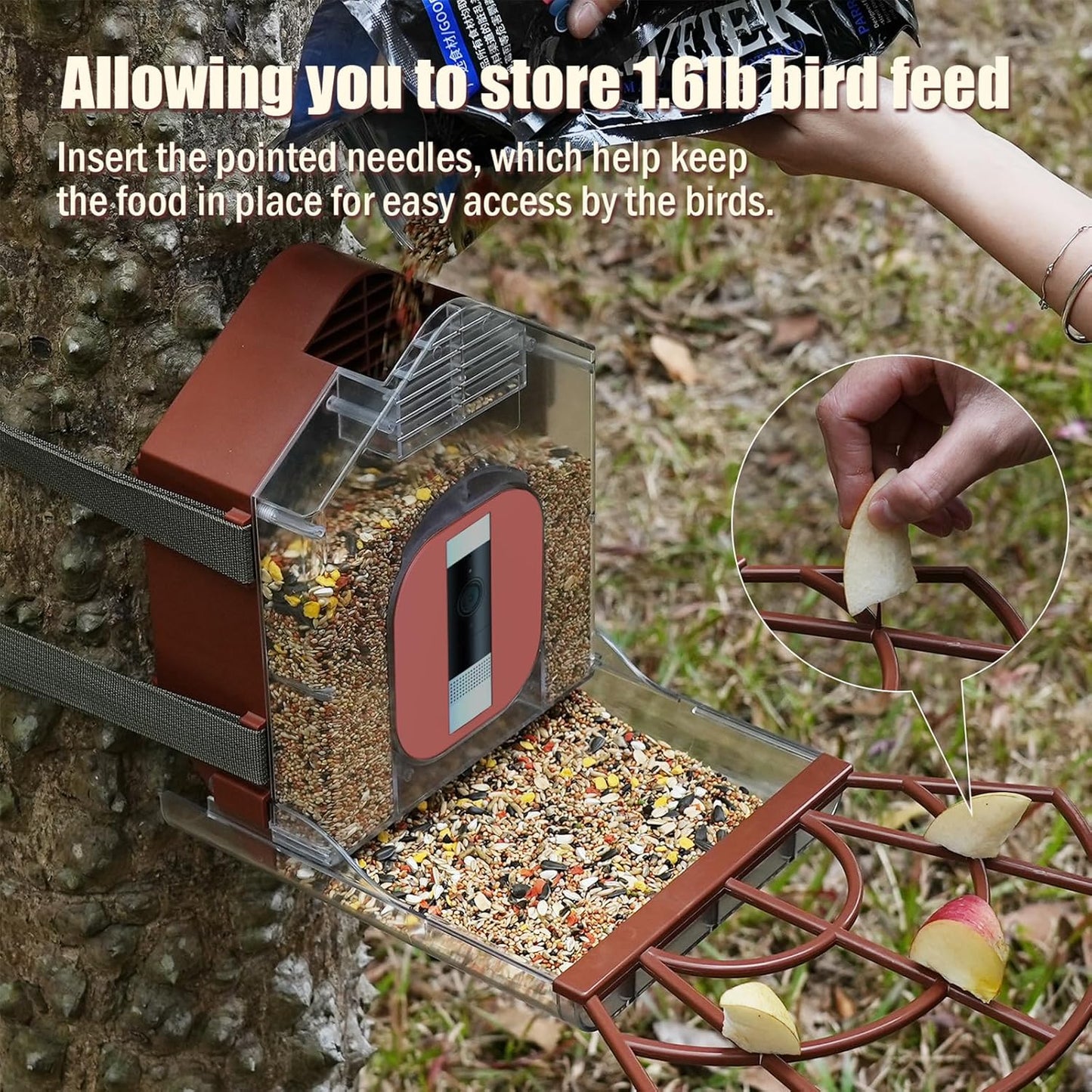Zivif Smart Bird Feeders for Outdoors, Bird Feeder with Camera Case Compatible with Ring Stick Up Camera, Bird Feeder Camera for Bird Watching (Camera NOT Included)