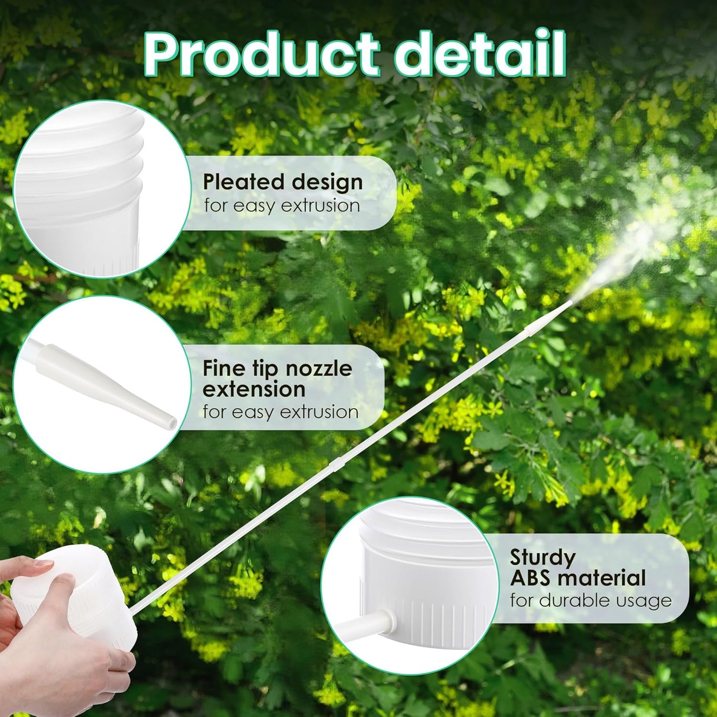 Diatomaceous Earth Powder Duster with 12" to 36" Extended Reach, Diatomaceous Earth Powder Applicator for Pest Control, Sprayer for Home, Lawn & Hard to Reach Areas (White)
