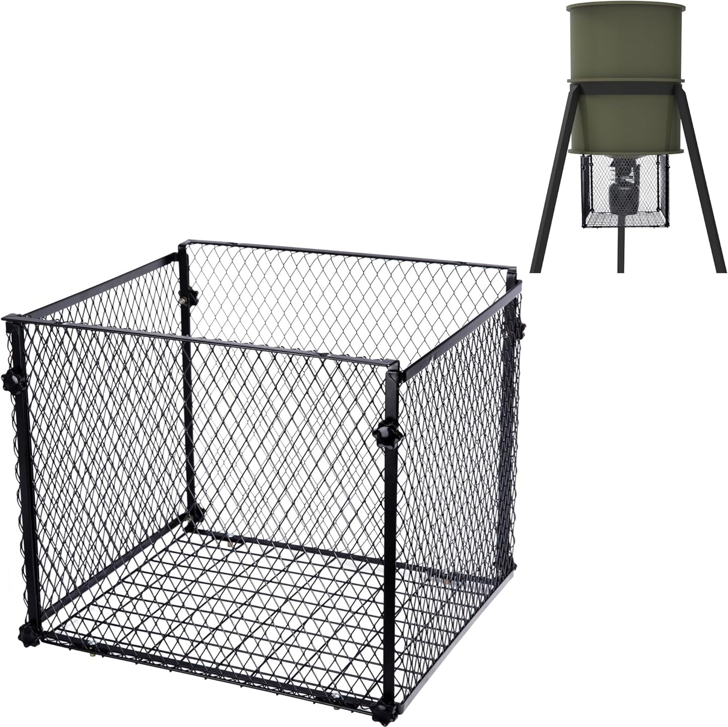 moonoom Deer Feeder Varmint Guard - 14.5” x 12.5” Varmint Cage for Feeder, Keep Raccoon Squirrels Birds Away from Your Feeder (Square)