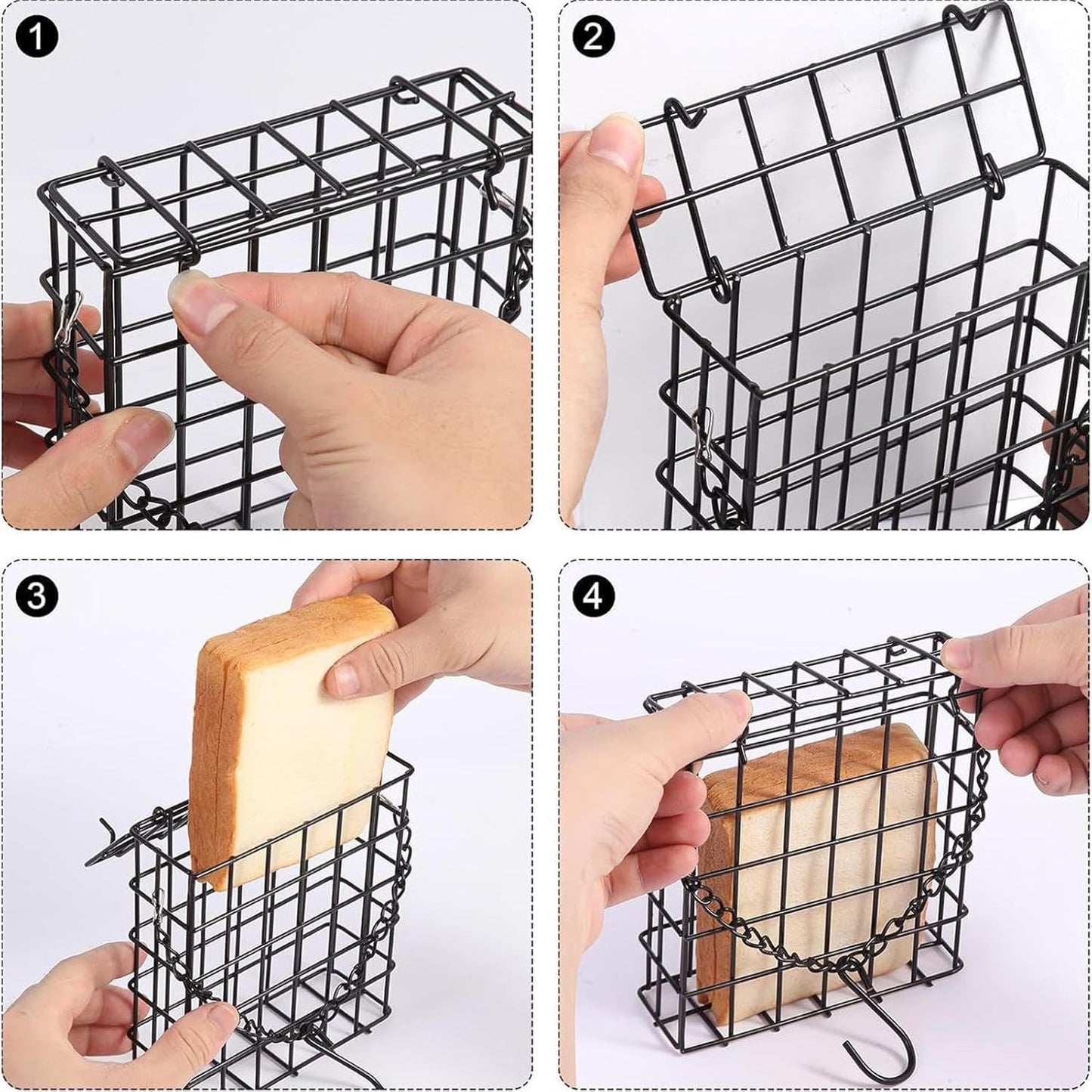 Wire Mesh Bird Feeder, Suet Cage Dispenser, Hangable Feeders with Sturdy Design, Outdoor Feeding Accessory, Patio Garden Feeder with Practical Style, Backyard Tool for Lawn Balcony