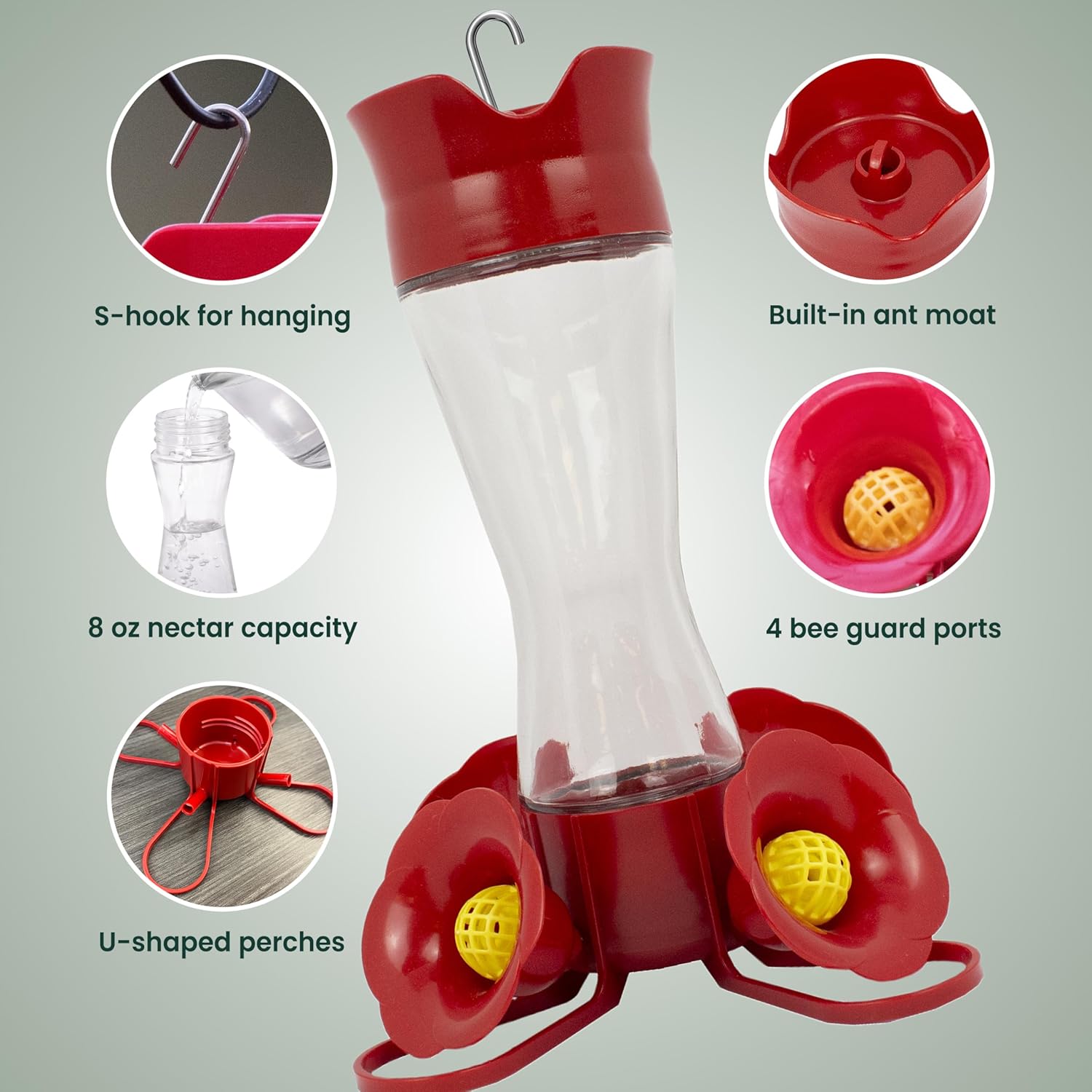 Perky-Pet 203CPBN-2 Glass Hummingbird Feeders for Outdoors with Perche
