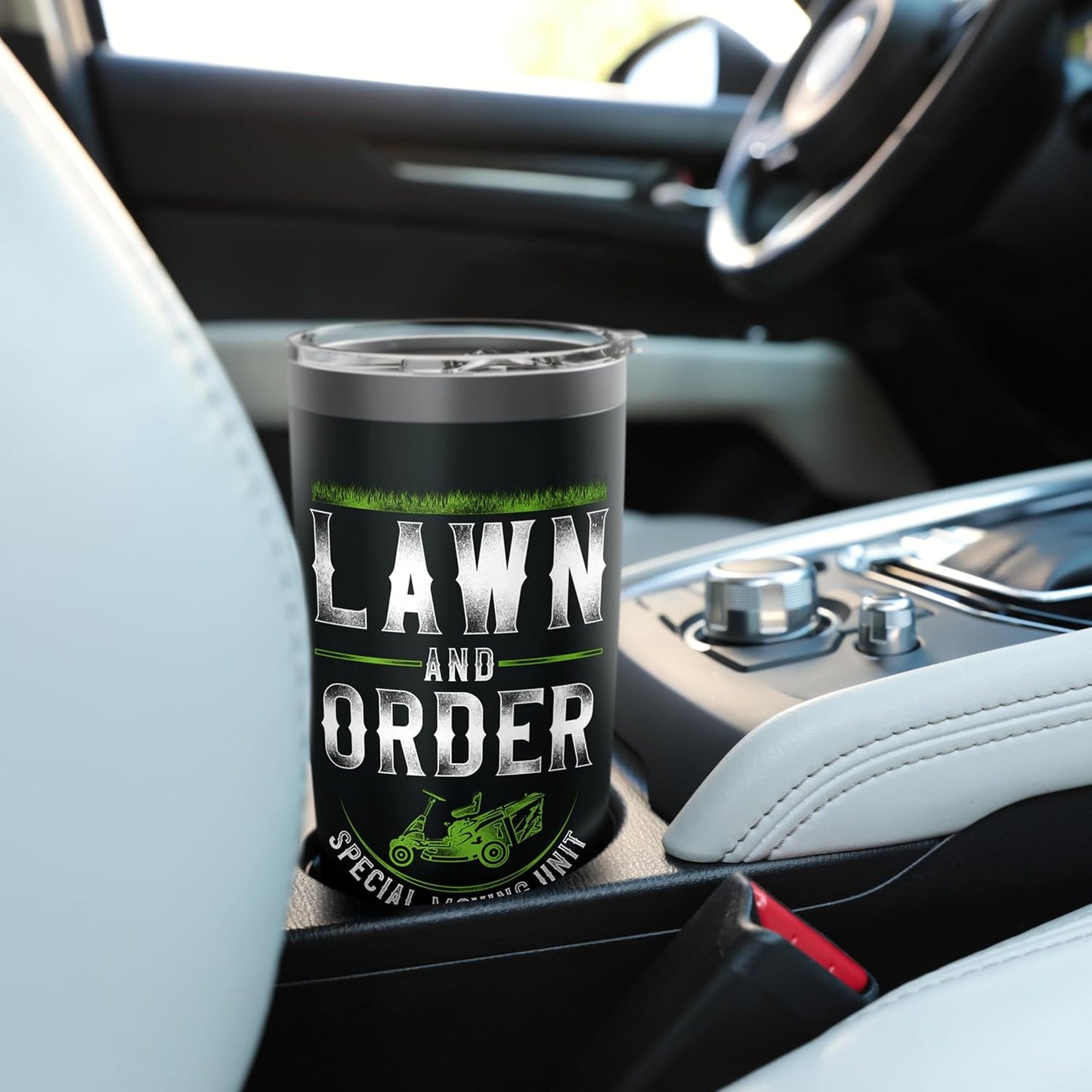 Lawn Mower Mowing Dad Father Landscaper Vintage Tractor Lawn Stainless Steel Insulated Tumbler
