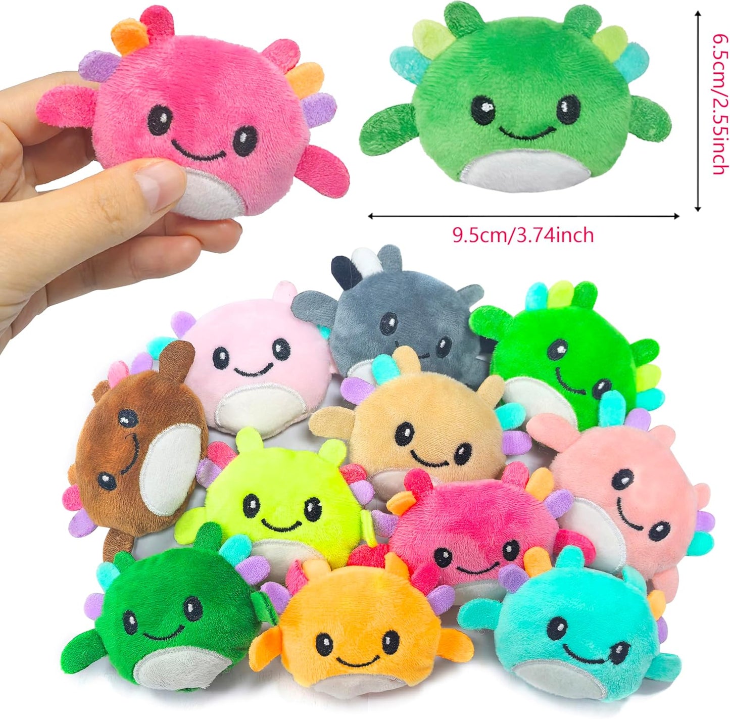 24 Pcs PreFilled Easter Eggs with Plush Axolotl Toys Animals Decoration Stuffed Toy Great for Kids Boys Girls Toddler Easter Basket Stuffers Party Favors Egg Fillers