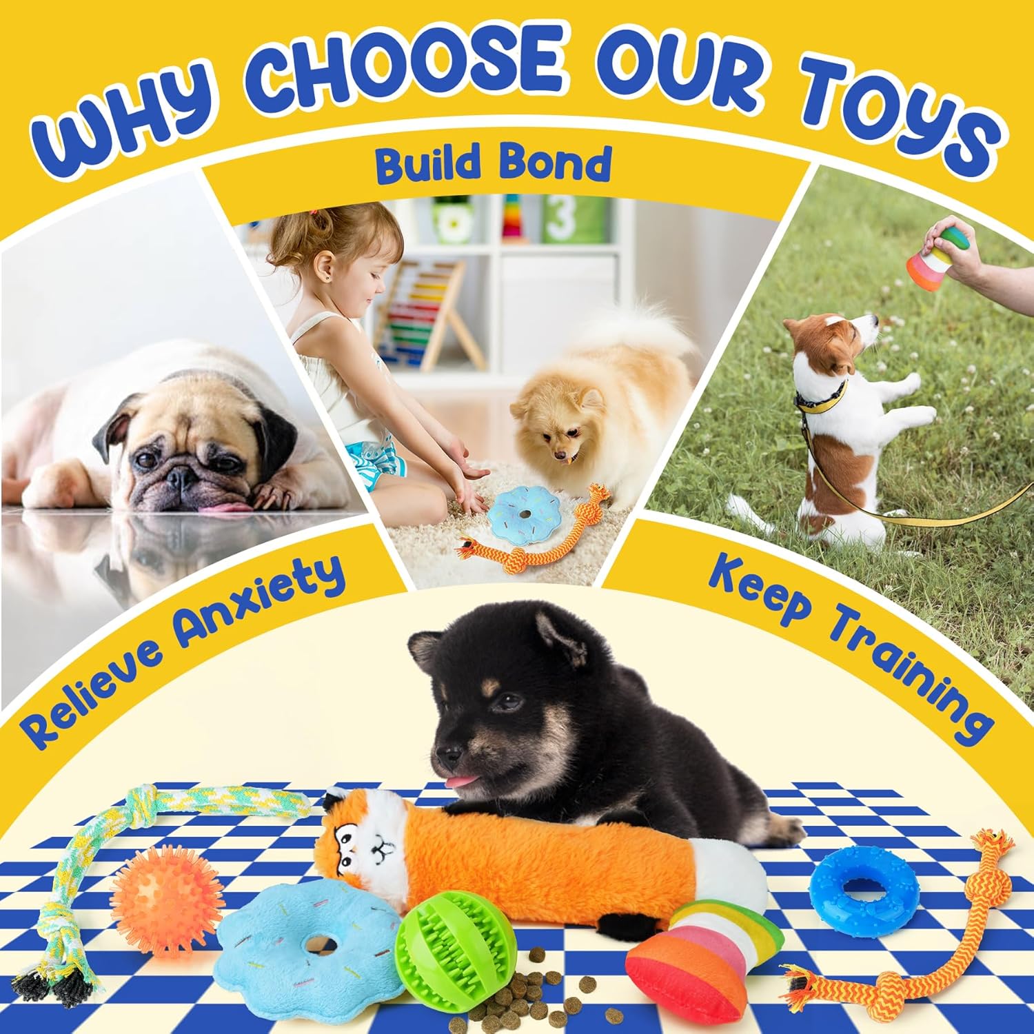 Puppy Toys for Teething, 9 Pack Interactive Dog Toys for Small Dogs, P