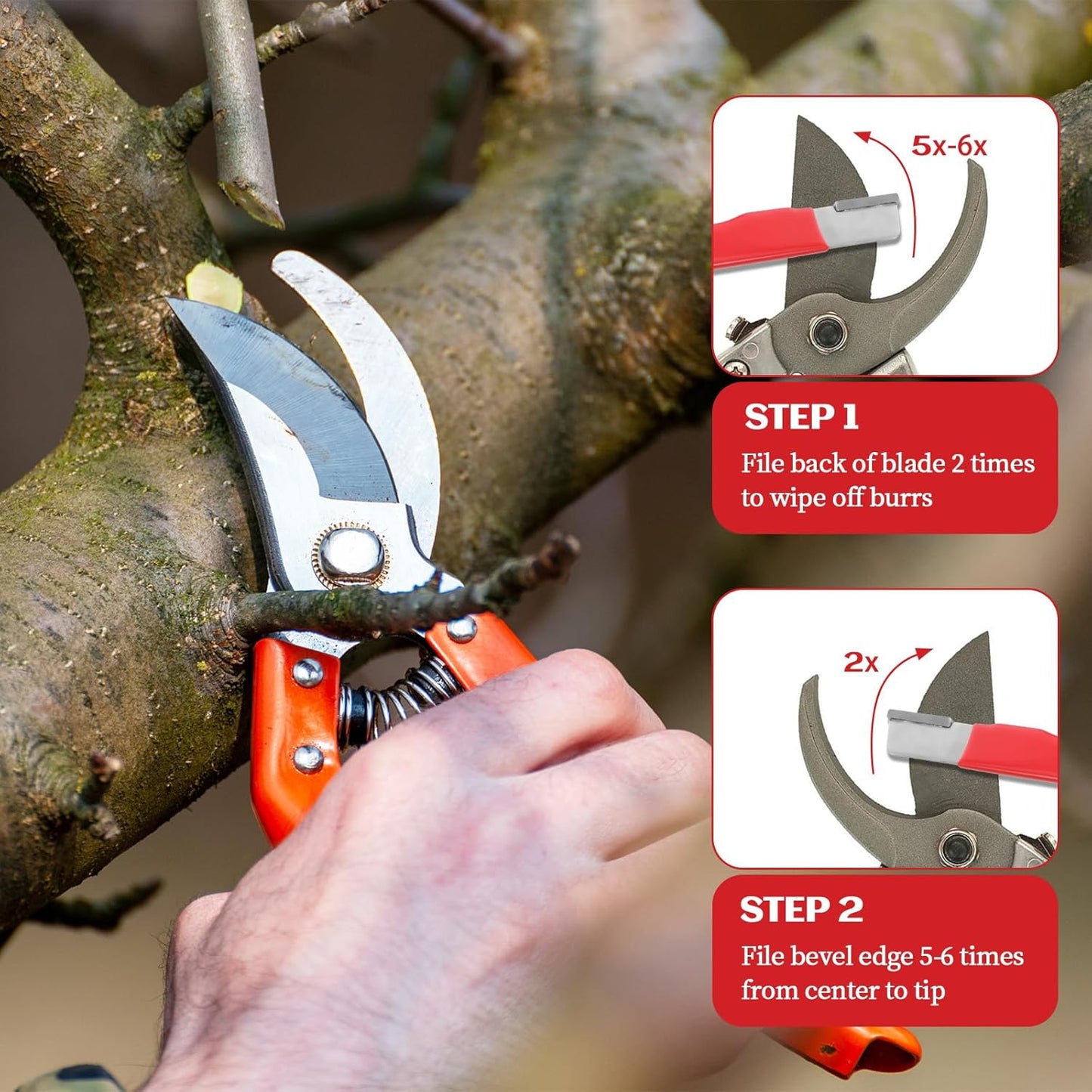 4 Pack Garden Tool Sharpener, Pruning Shears Blade Sharpener, Mini Portable Quick Edge Sharpening Steel Knife Sharpeners for Hedge Shears Scissors Axe Sickle, Gardening Pruner, Loppers