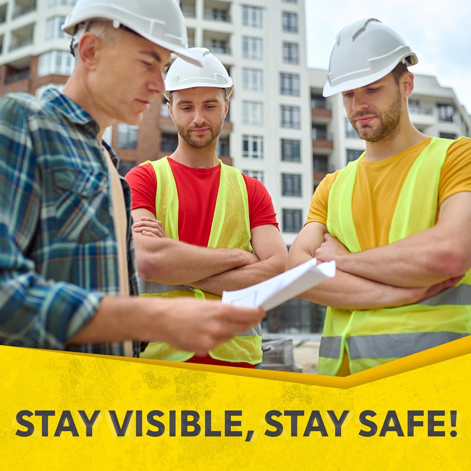 PeerBasics Safety Vests 10 Pack - Yellow Reflective High Visibility, H