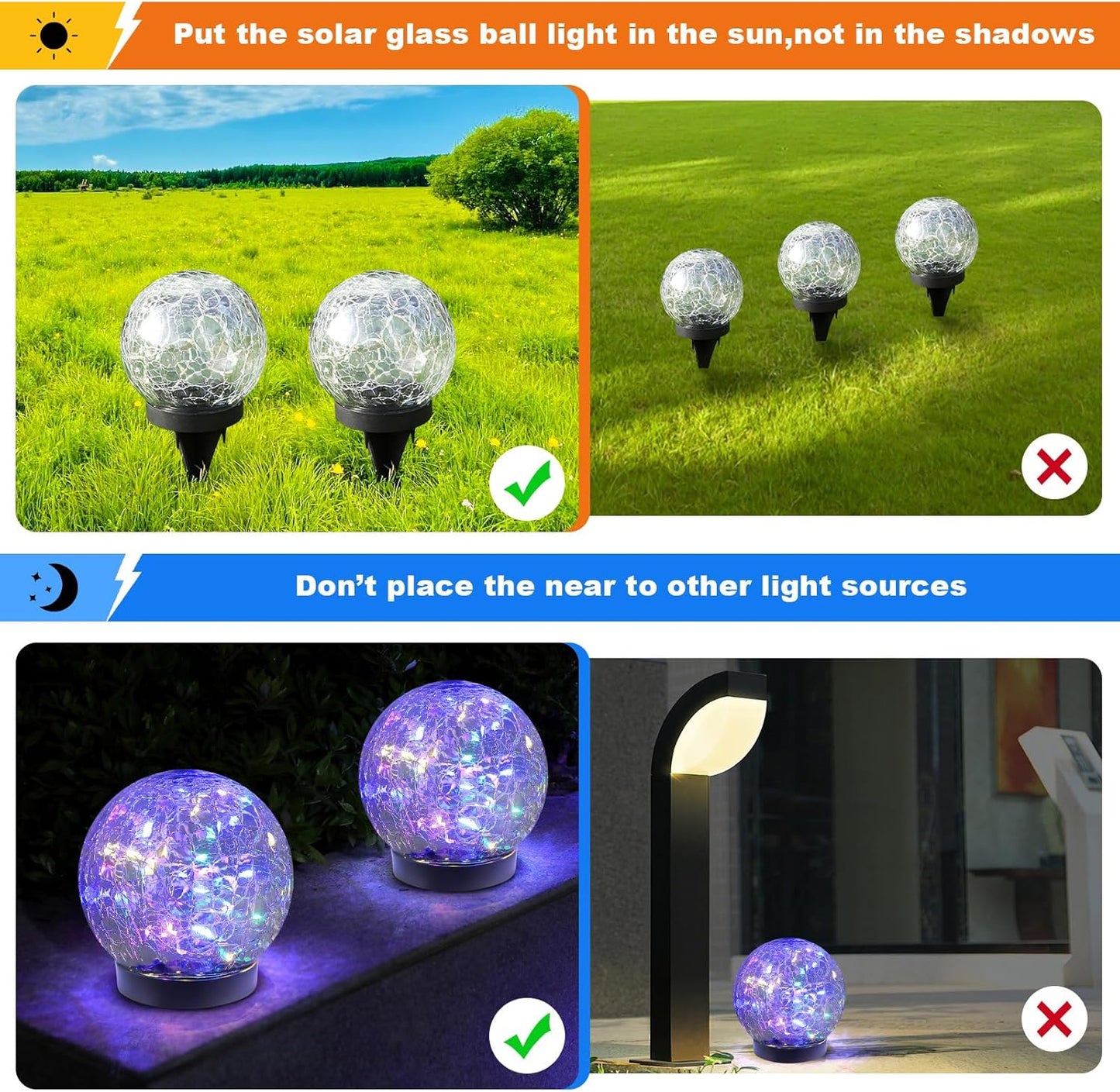 Solar Globe Lights Outdoor Waterproof-Solar Balls-Solar Garden Lights-
