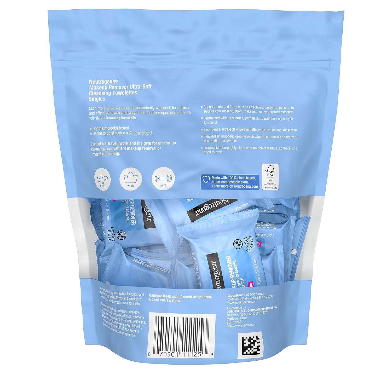 Neutrogena Makeup Remover Wipes, Daily Single Face Cleansing Towelette