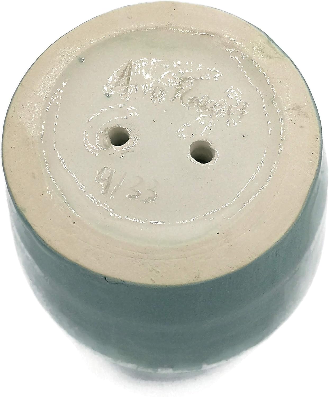 Turquoise Ceramic Planter with Drainage, Crock Cutlery or Utensil Hold