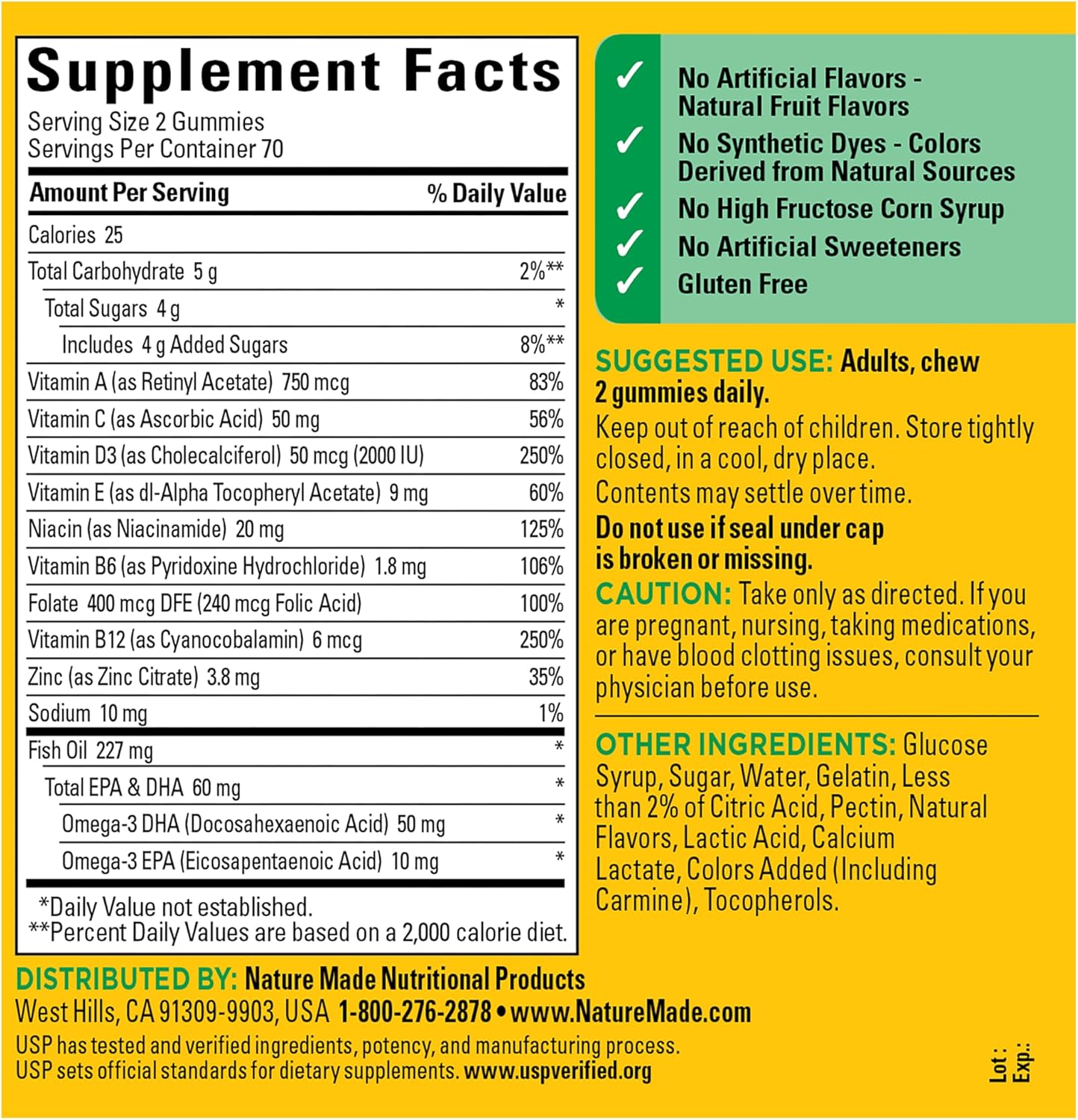 Nature Made Multivitamin + Omega-3, Multivitamin Gummies for Women and