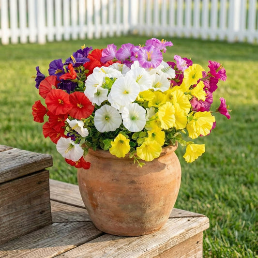 Artificial Flowers, Realistic Fake Morning Glory, Artificial Plants Outdoor, Porch Decoration, for Garden, Patio, Wedding (14, Red, Purple, Yellow, White, Fuchsia, Rose Red, Gradient Purple)