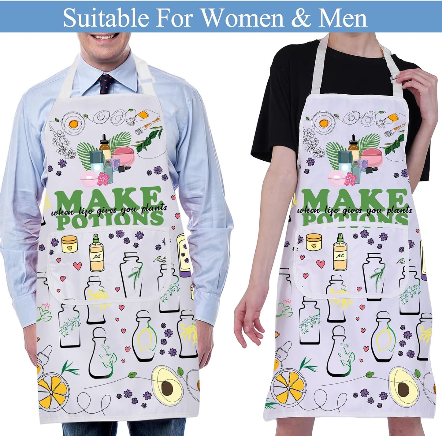 CMNIM Herb Apron with Pockets - Gardening Apron for Herb Lovers