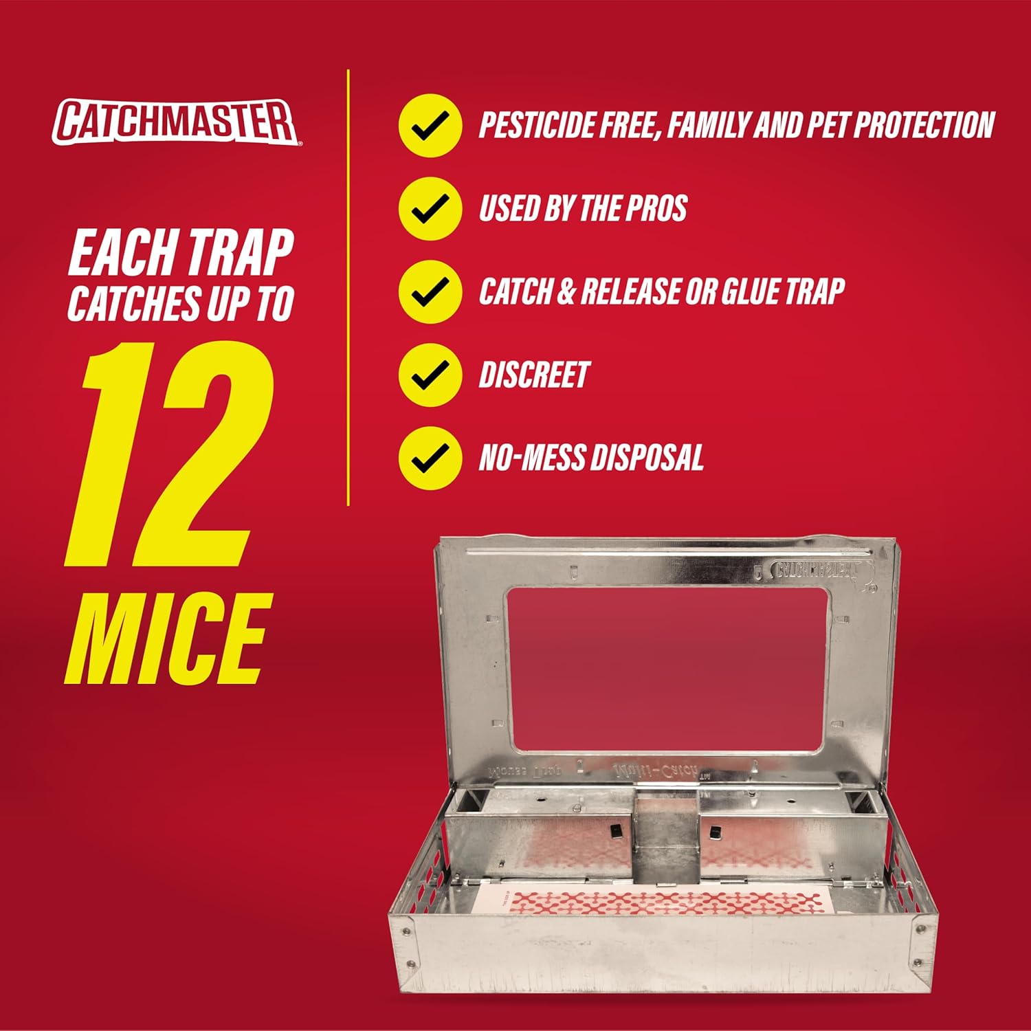 Catchmaster Multi-Catch Mouse Trap 3-Pack, Humane Mouse Traps Indoor f