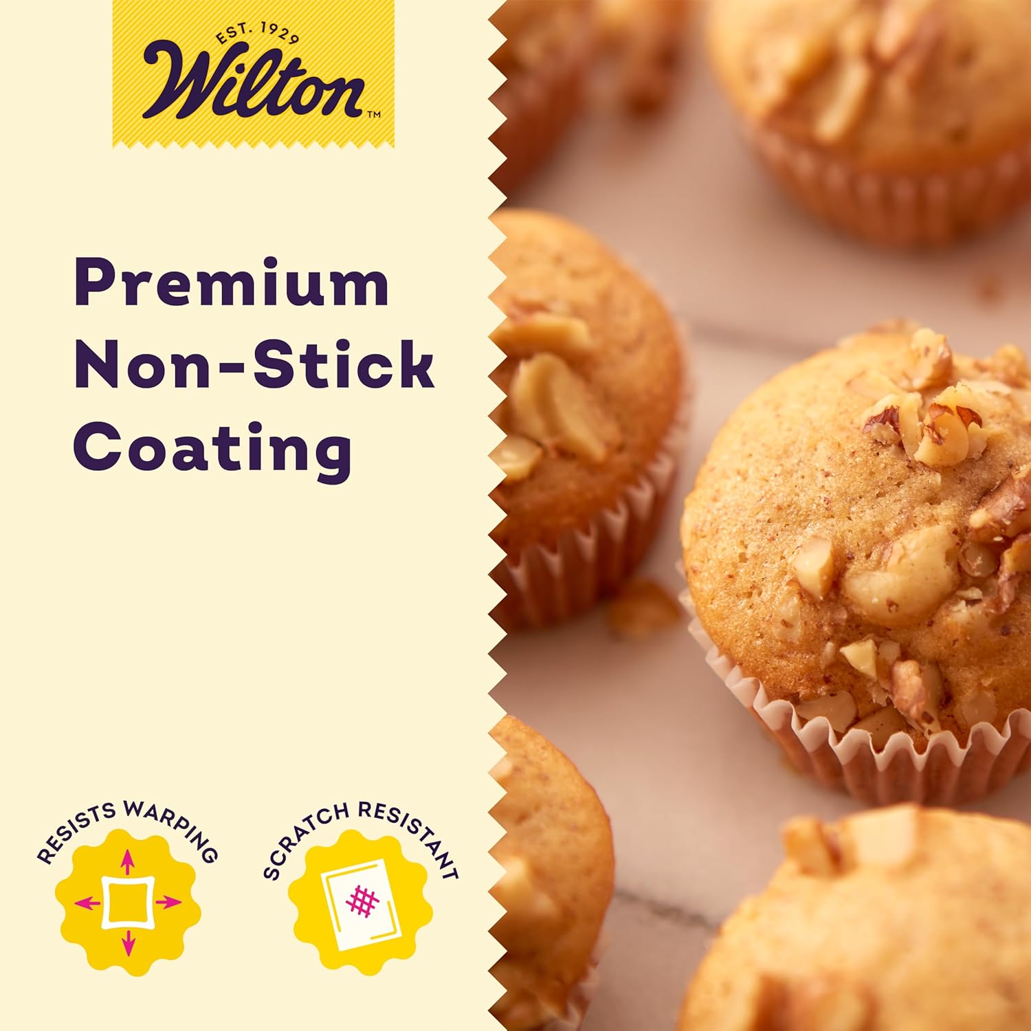Wilton Gold Non-Stick 24-cup Muffin Pan, Cold-Rolled Steel Bakeware, M