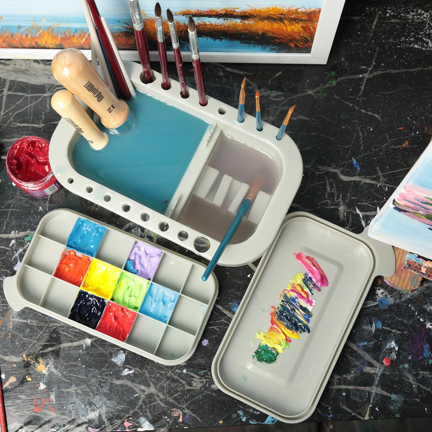 MyLifeUNIT Paint Brush Cleaner, Paint Brush Holder and Organizers with