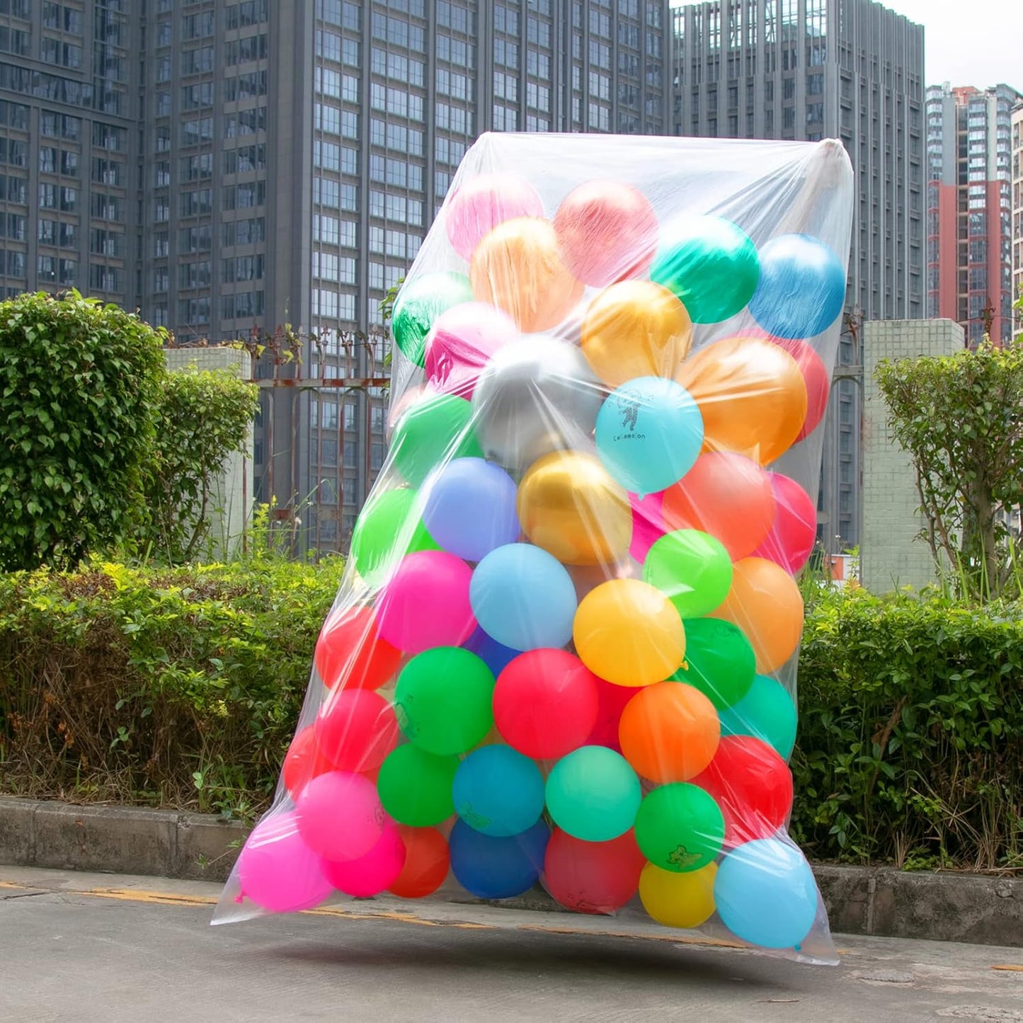 2 Pcs 98.4 x 59 Inches Large Balloon Bags for Transport, Christmas Tree Disposal and Storage Bag, Clear Balloon Drop Bag, Giant Carrying Storage Bags for Wedding Birthday Party Supplies