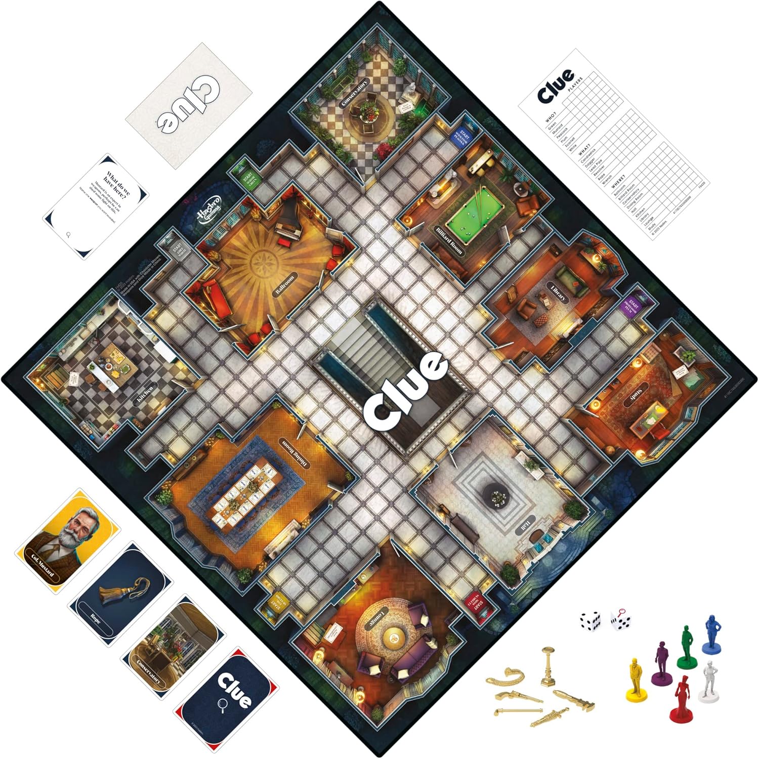 Clue Board Game for Ages 8 and Up, Reimagined Clue Game for 2-6 Player