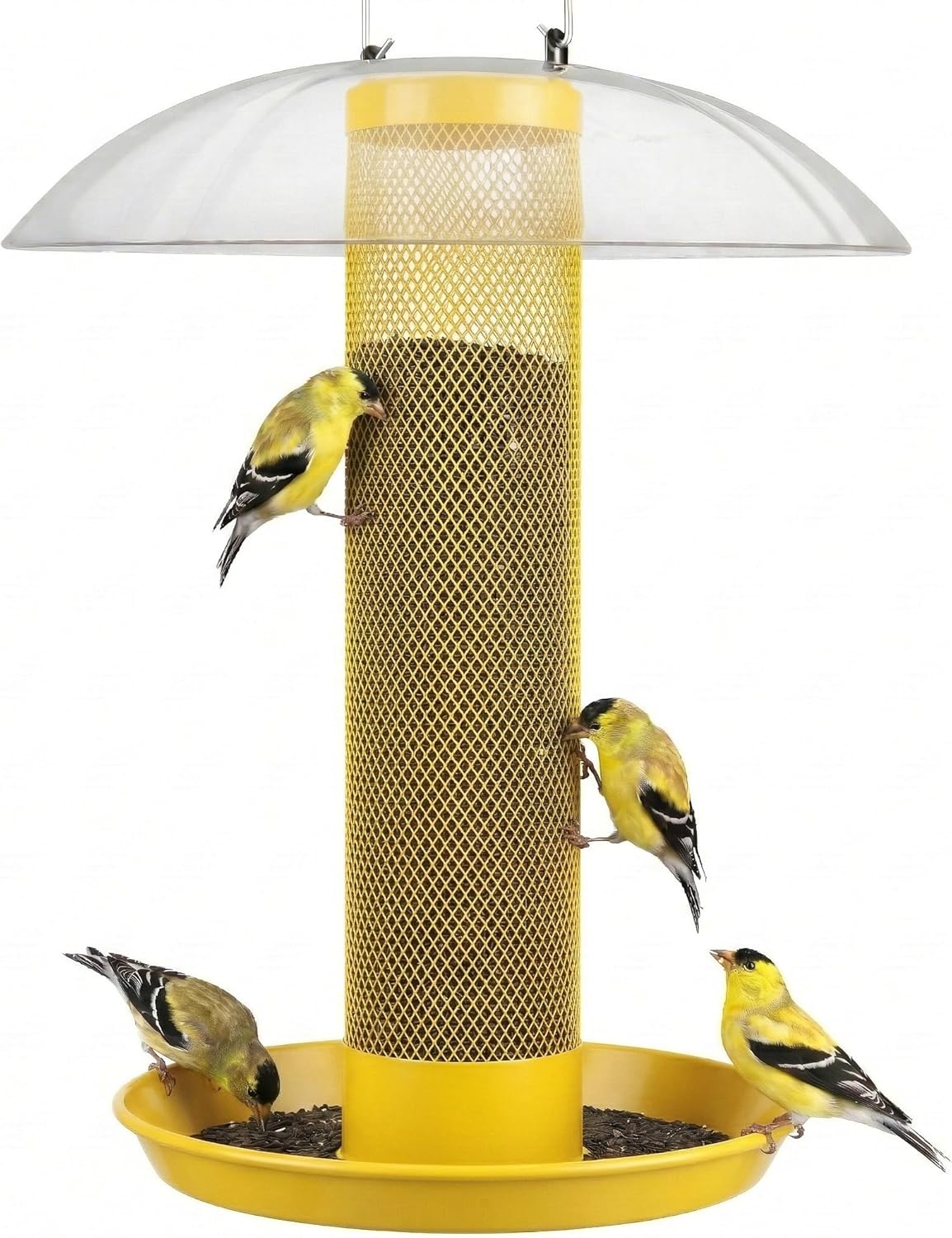 Kingsyard Finch Bird Feeder for Outdoors Hanging, Metal Mesh Tube Bird