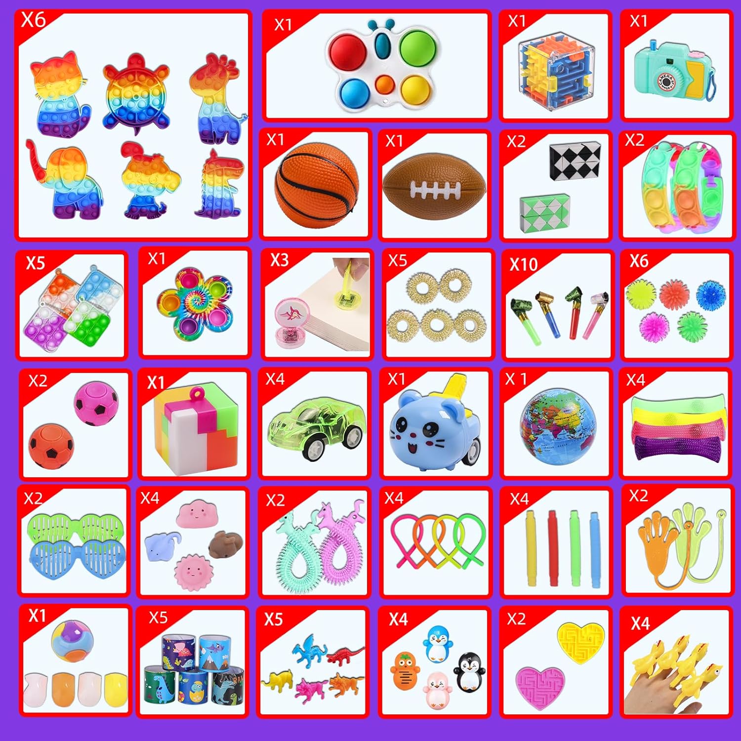 1000 Pcs Party Favors for Kids, Fidget Toys Bulk, Birthday Gift Toys, 